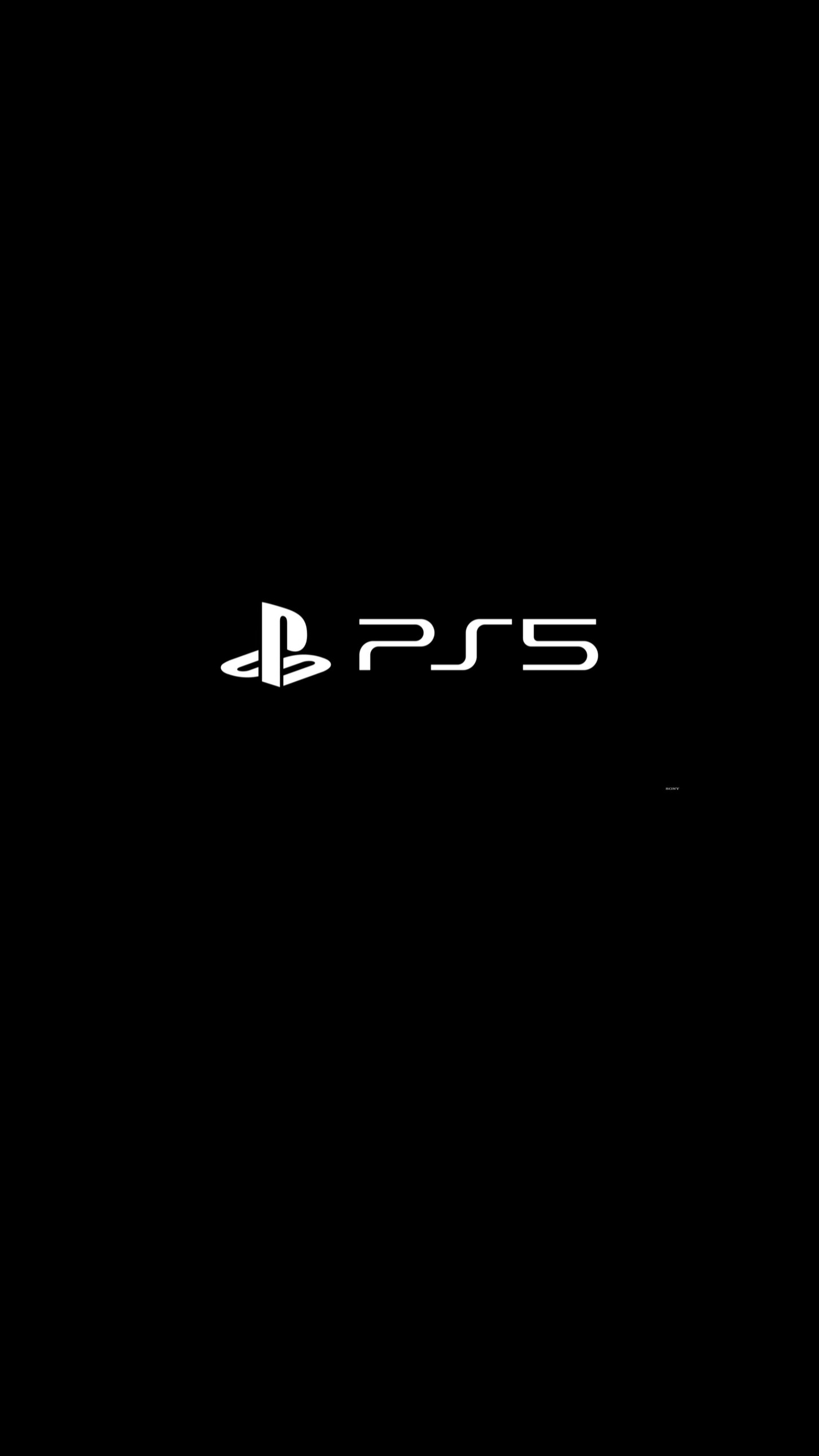 Logo PS5 su nero, 1440x2560 Verticale, Telefono