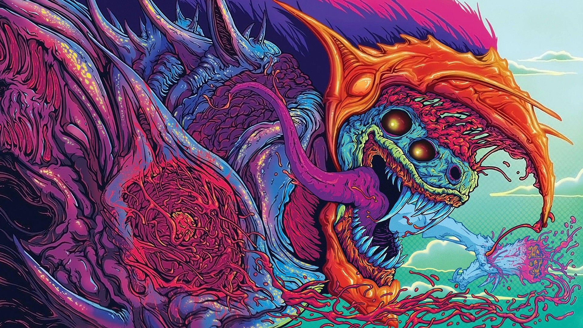 Mostro psichedelico multicolore, 1920x1080 Full HD, Dell XPS