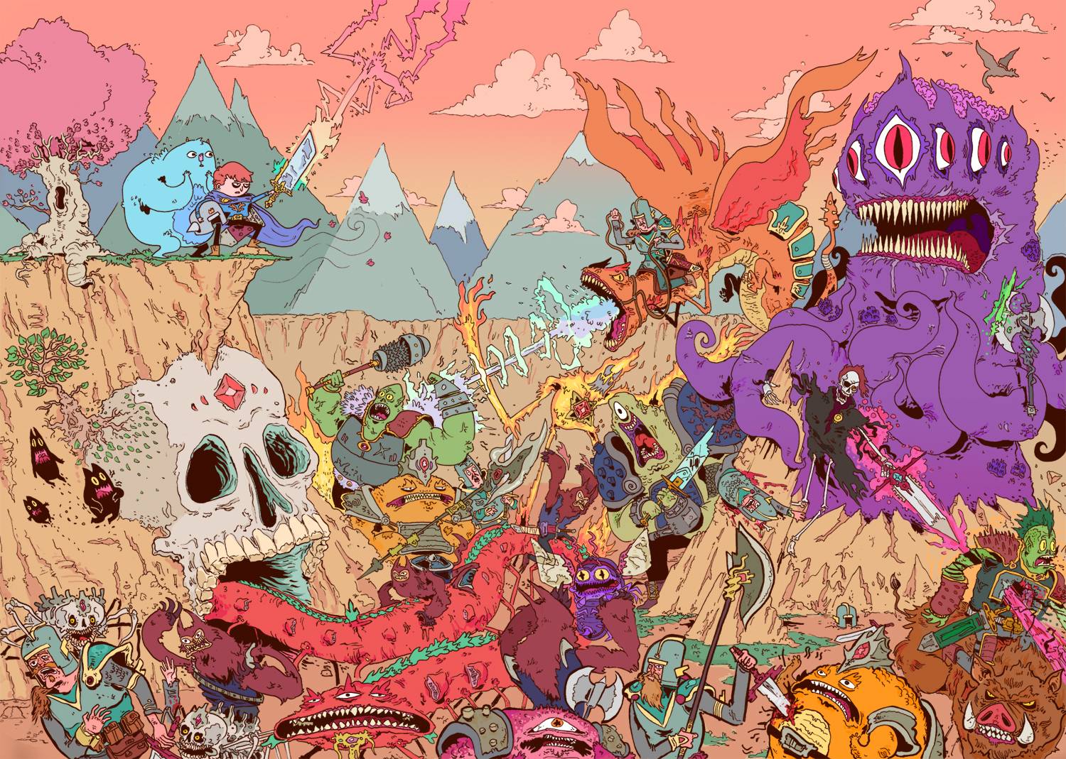 Creature psichedeliche colorate, teschio, 1500x1069 HD, Notebook Gaming