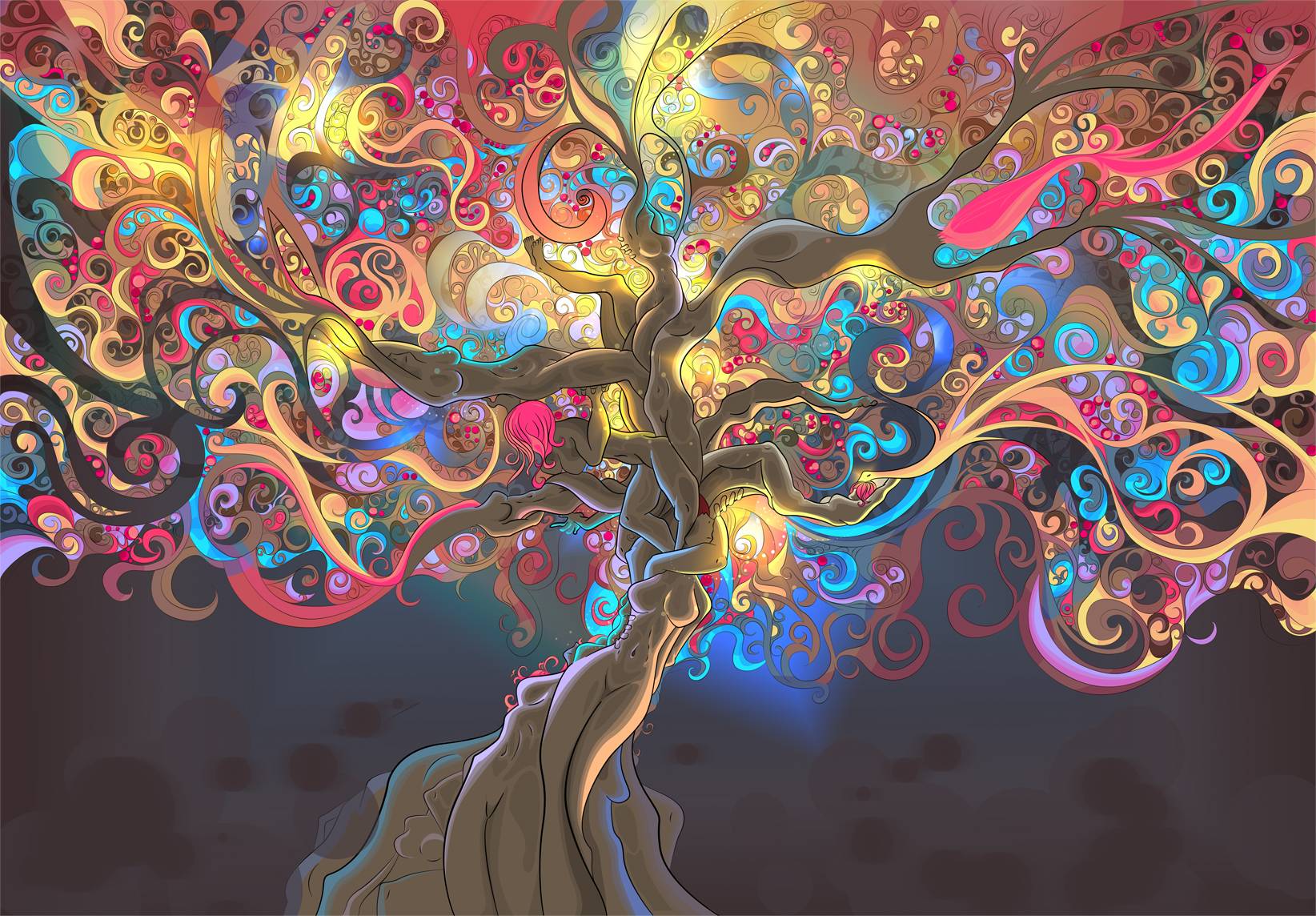 Albero psichedelico multicolore, 1644x1144 HD, Ultrabook