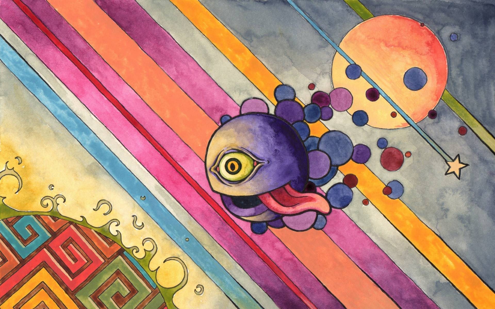 Creatura ciclope astratta psichedelica, 1920x1200 Full HD+, Laptop