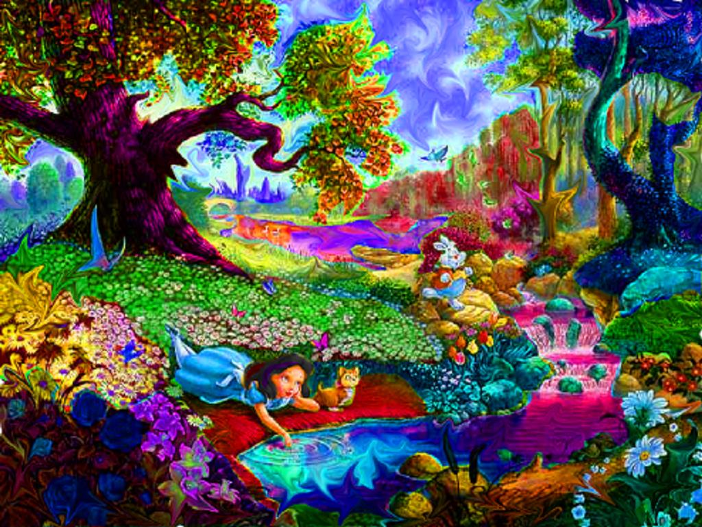 Alice nel paese meraviglie psichedelico, 1024x769 HD, HP Laptop