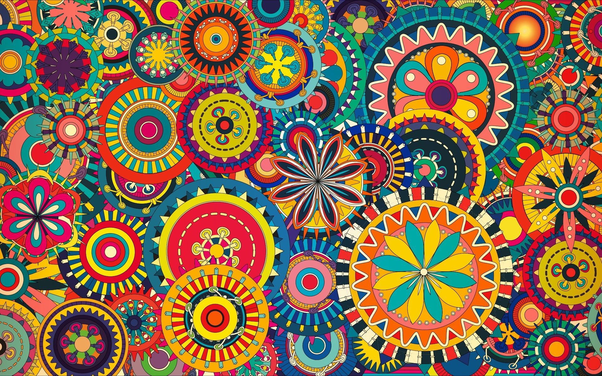 Mandala floreali psichedelici colorati, 1920x1200 WUXGA, Ultrabook