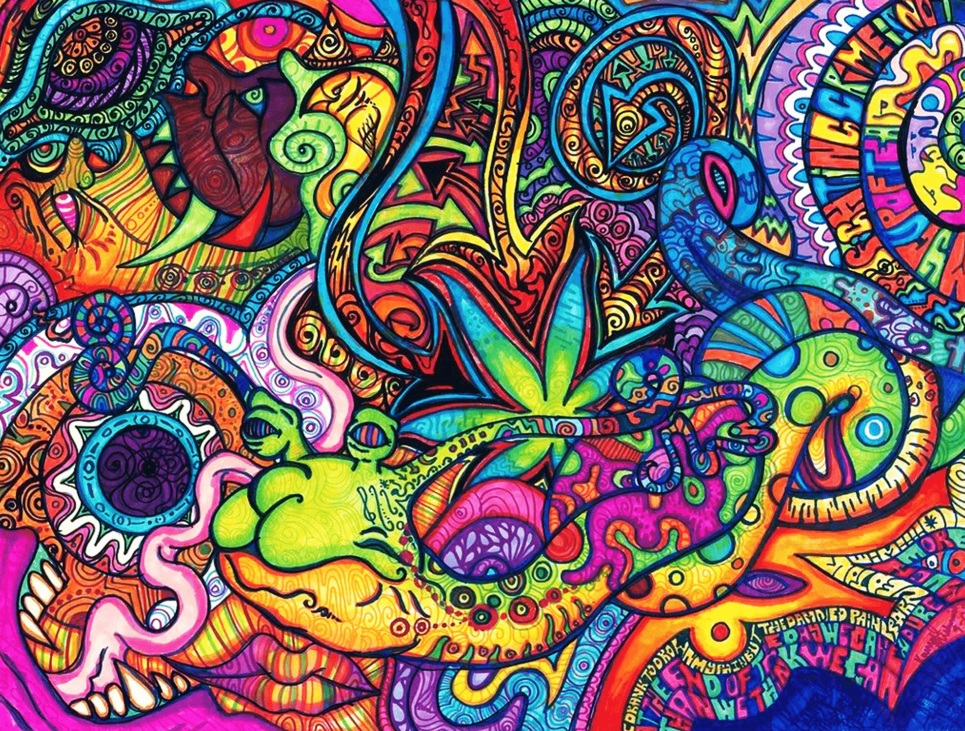 Disegno psichedelico astratto colorato, 1900x1439 900p, Desktop