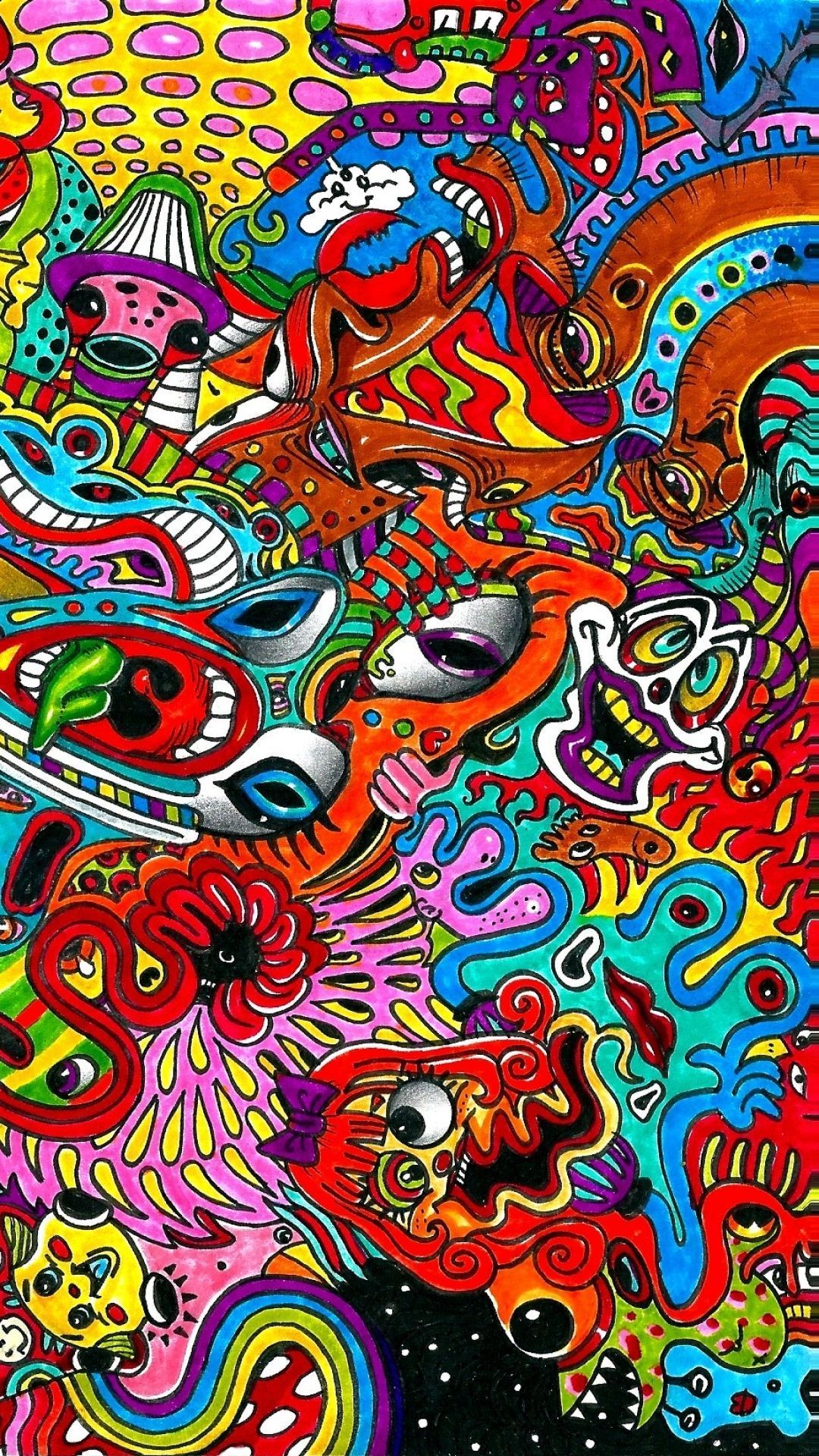 Vortice psichedelico colorato astratto, 1080x1920 Verticale, Samsung Galaxy