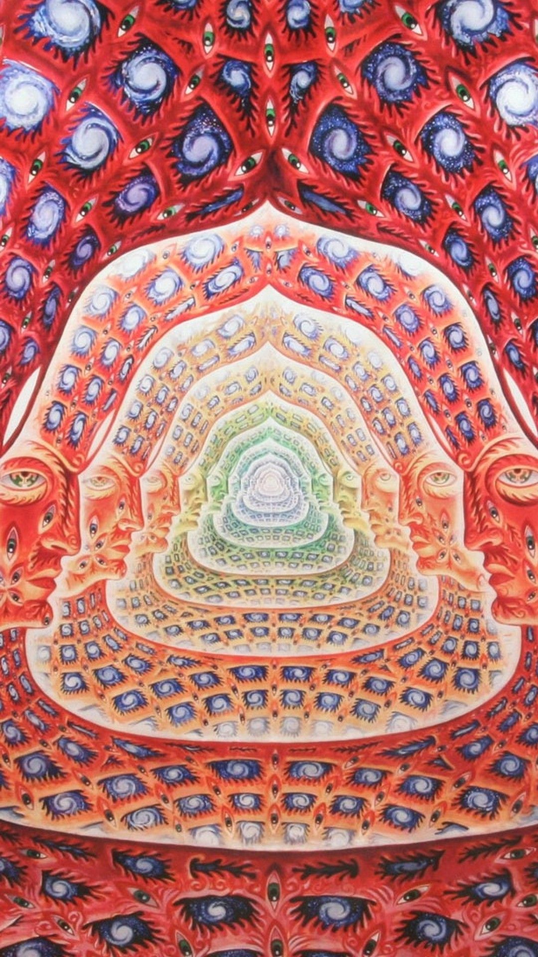 Mandala frattale psichedelico rosso, 1080x1920 Full HD Verticale, iPhone