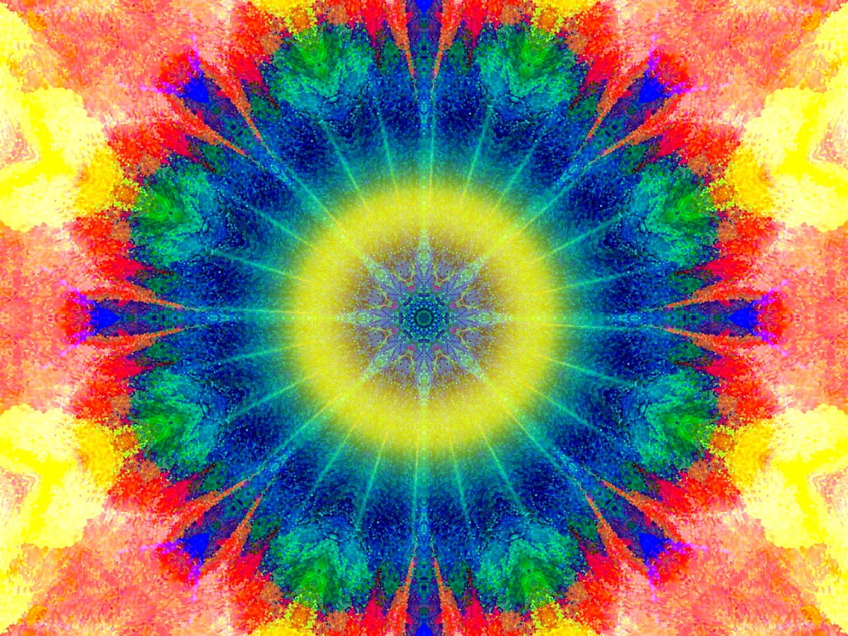Mandala psichedelico arcobaleno, 1200x900 HD, Desktop