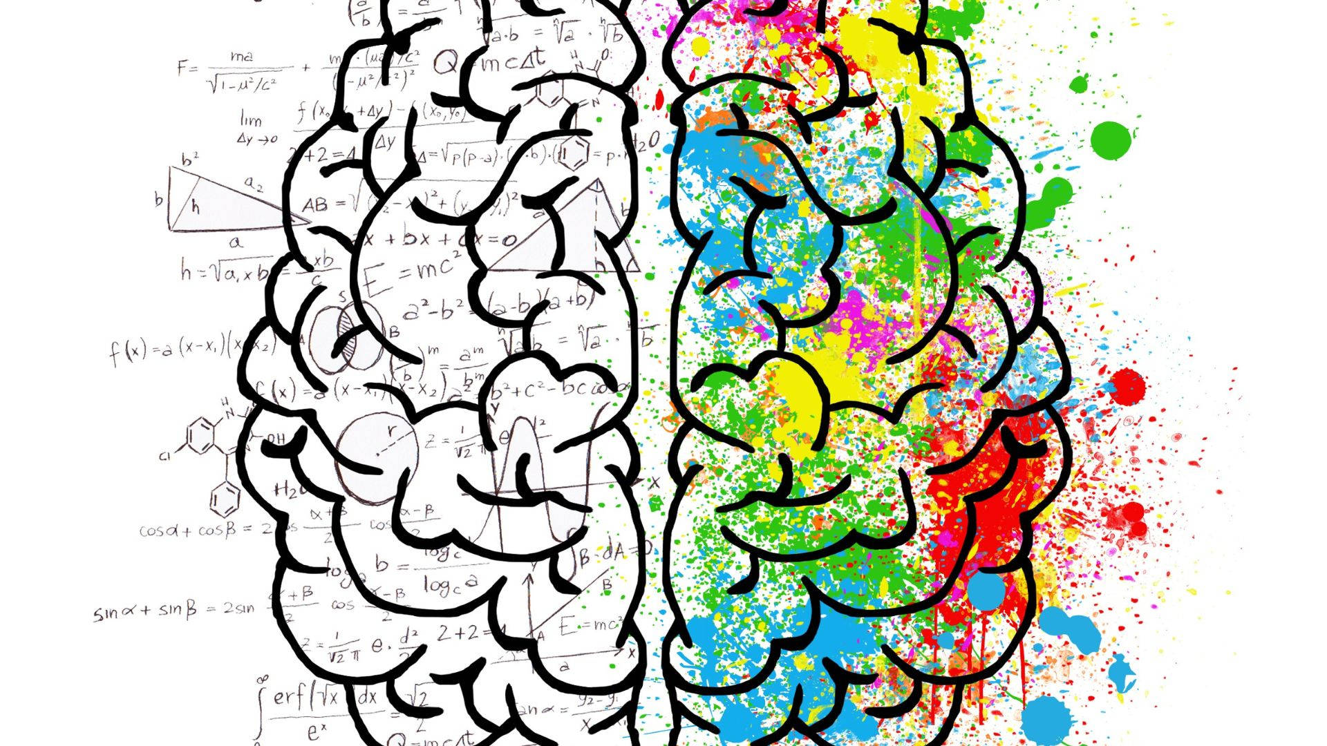 Cervello colorato arte digitale, 1920x1080 Full HD, PC
