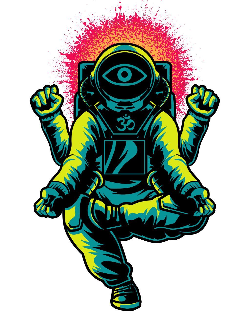 Astronauta psichedelico multibraccia, 1024x1280 Full HD Verticale, Google Pixel