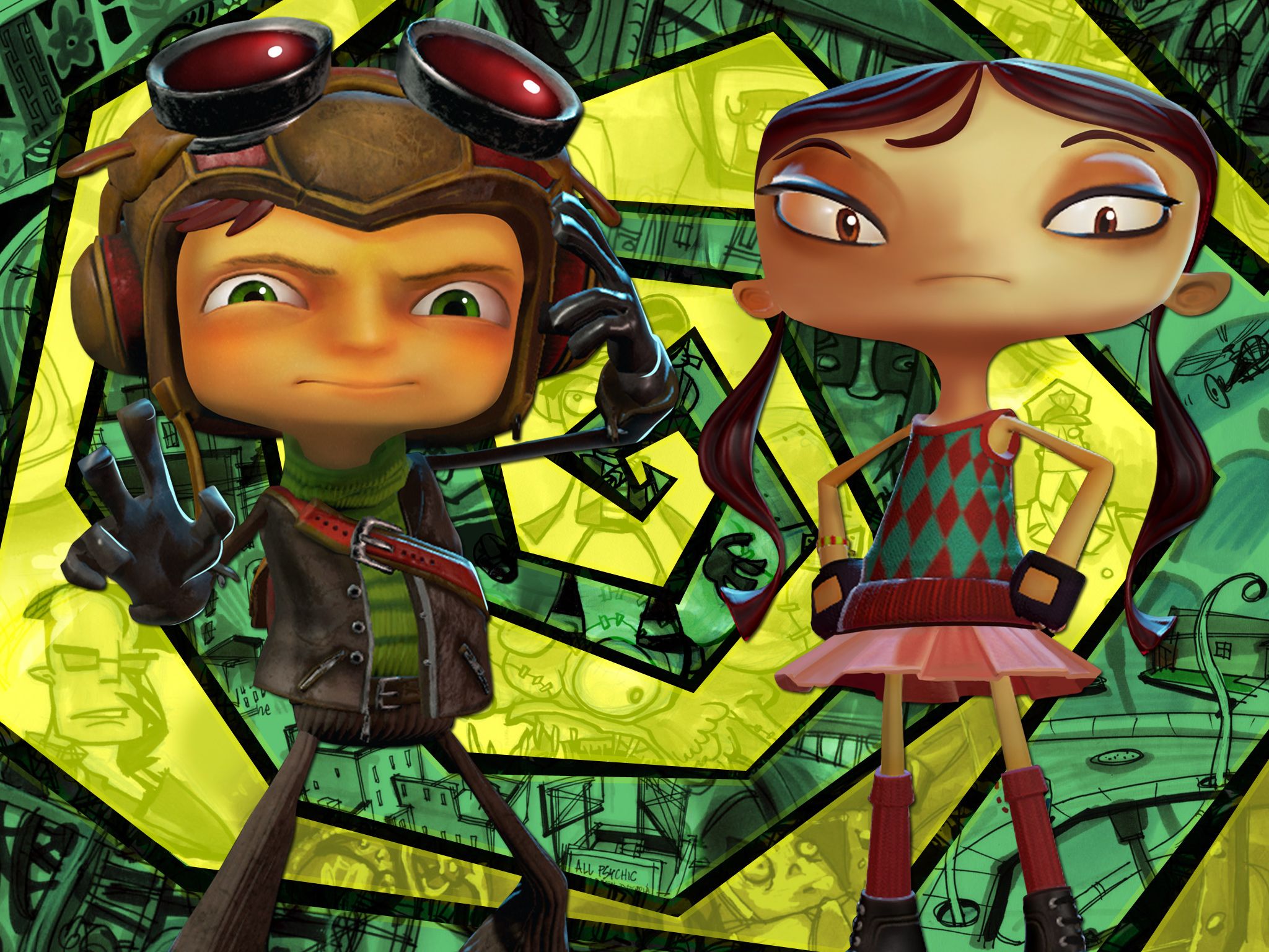 Psychonauts, Raz e Lili, 2048x1536 2K, PC Desktop