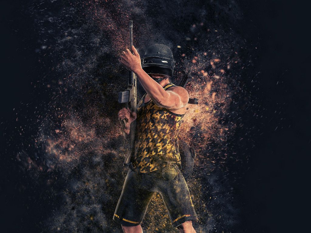 Personaggio PUBG effetto particelle, 1024x768 HD, Laptop