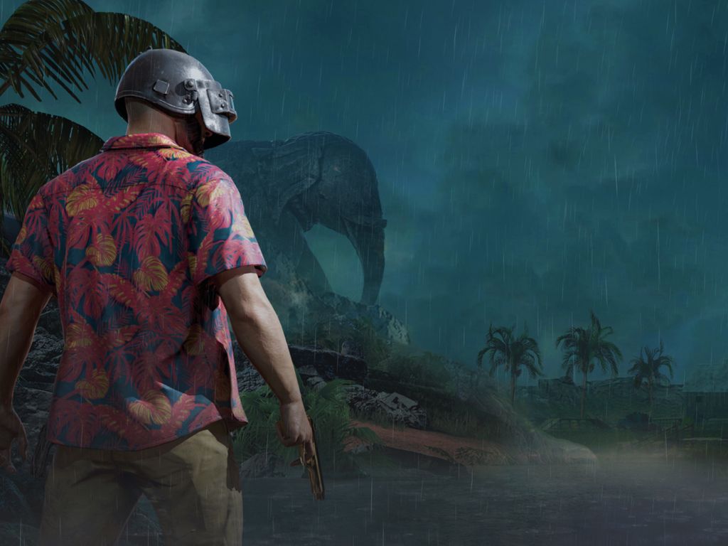 Personaggio PUBG con casco elmetto, 1024x768 HD, PC Desktop