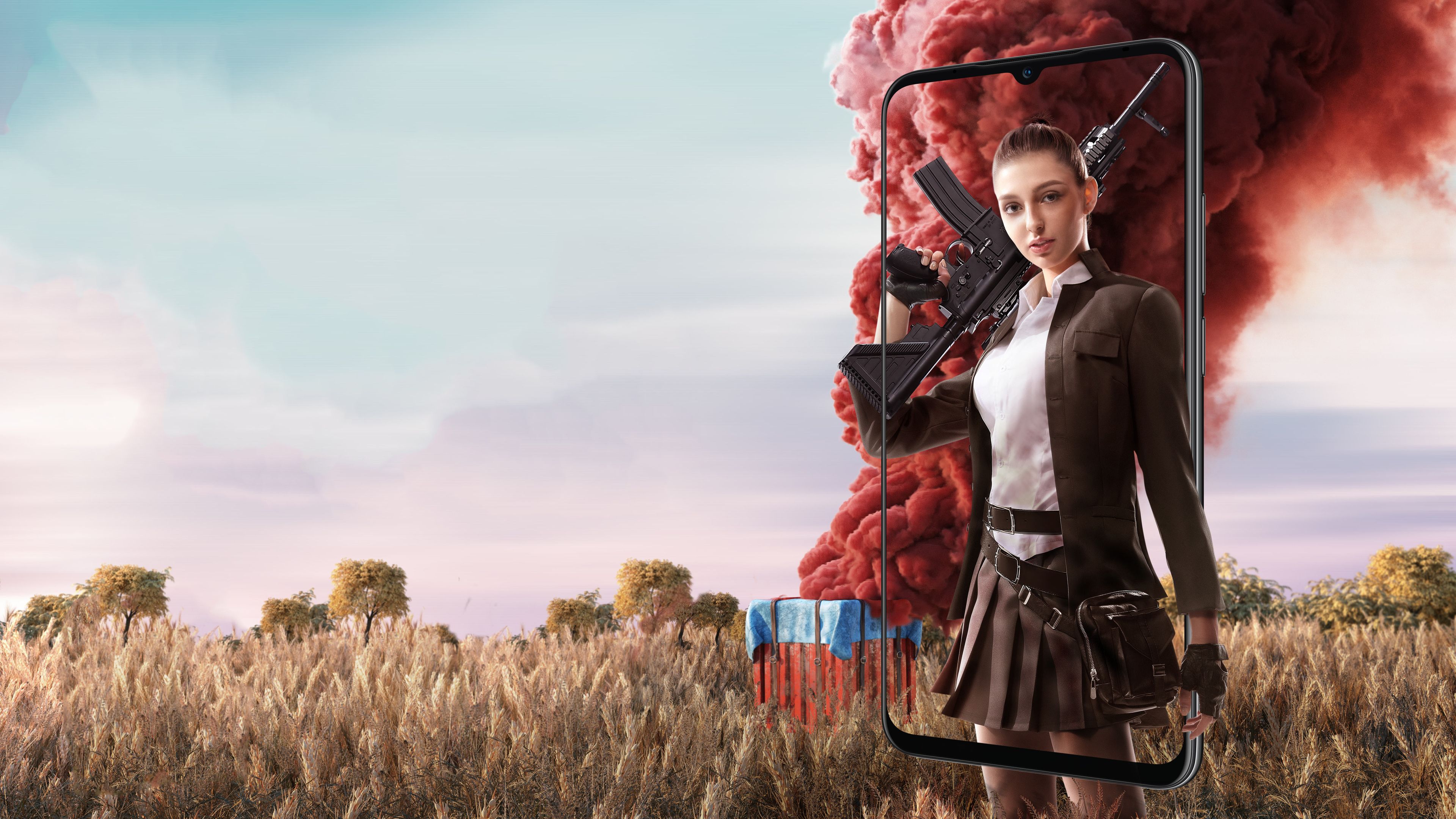 Personaggio PUBG con fucile, 3840x2160 4K, Desktop 4K