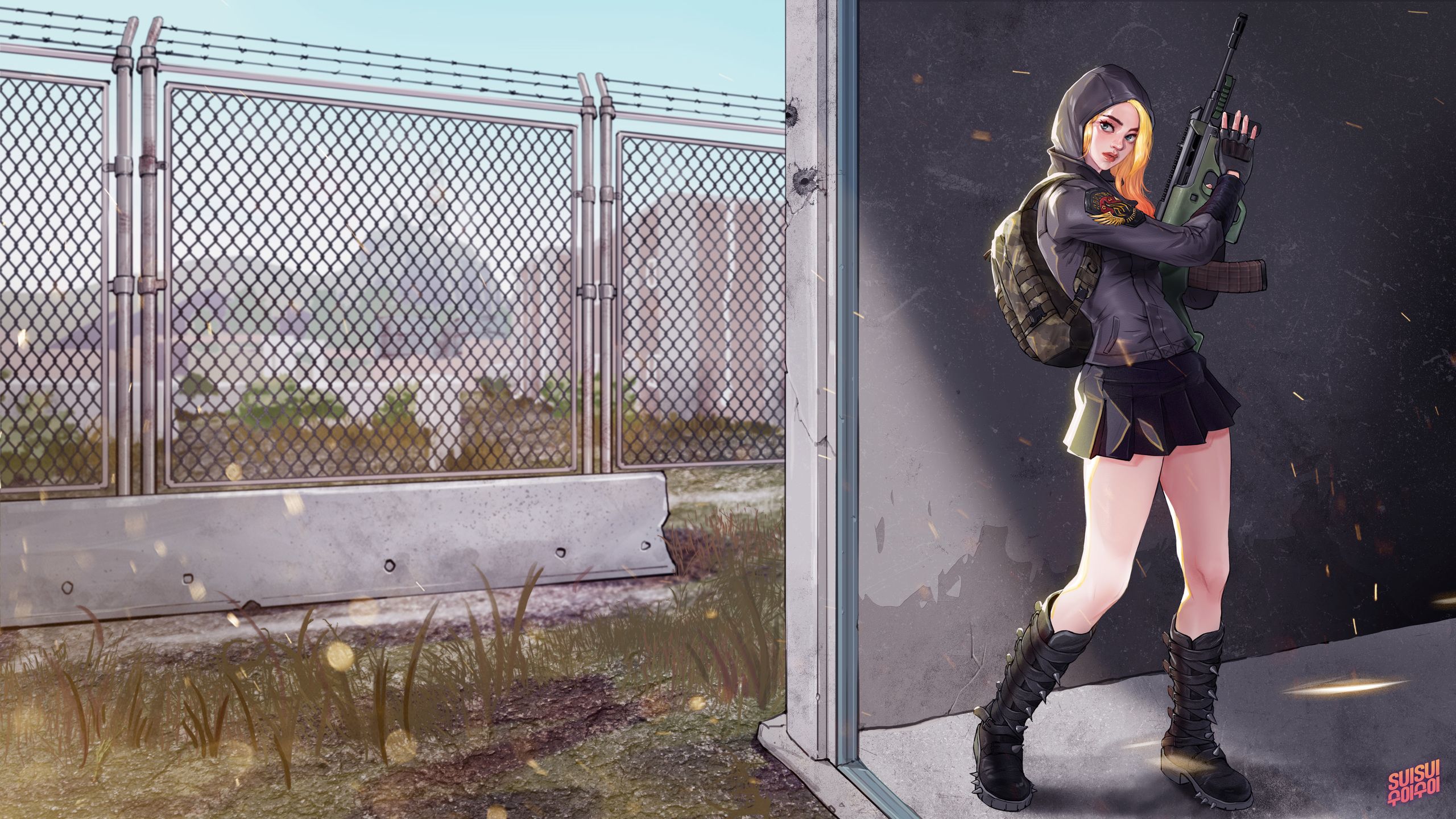 Personaggio PUBG con fucile, 2560x1440 1440p, Desktop