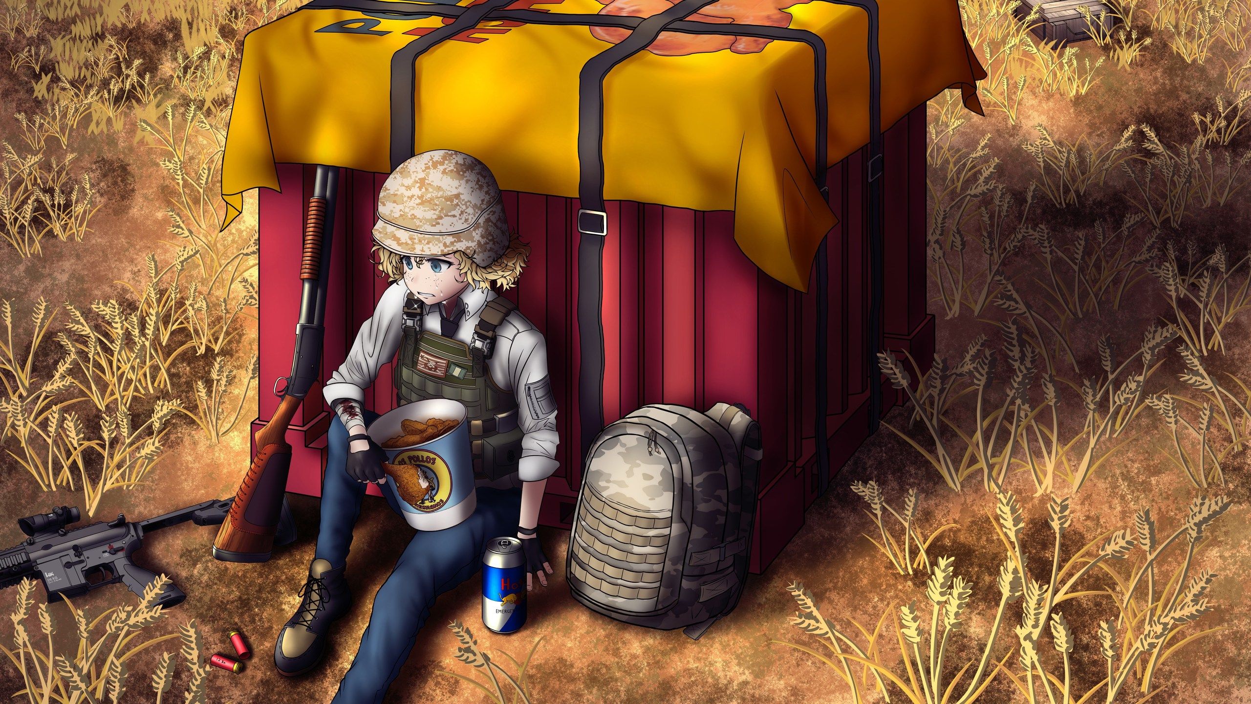 Personaggio anime PUBG airdrop, 2560x1440 QHD, Laptop