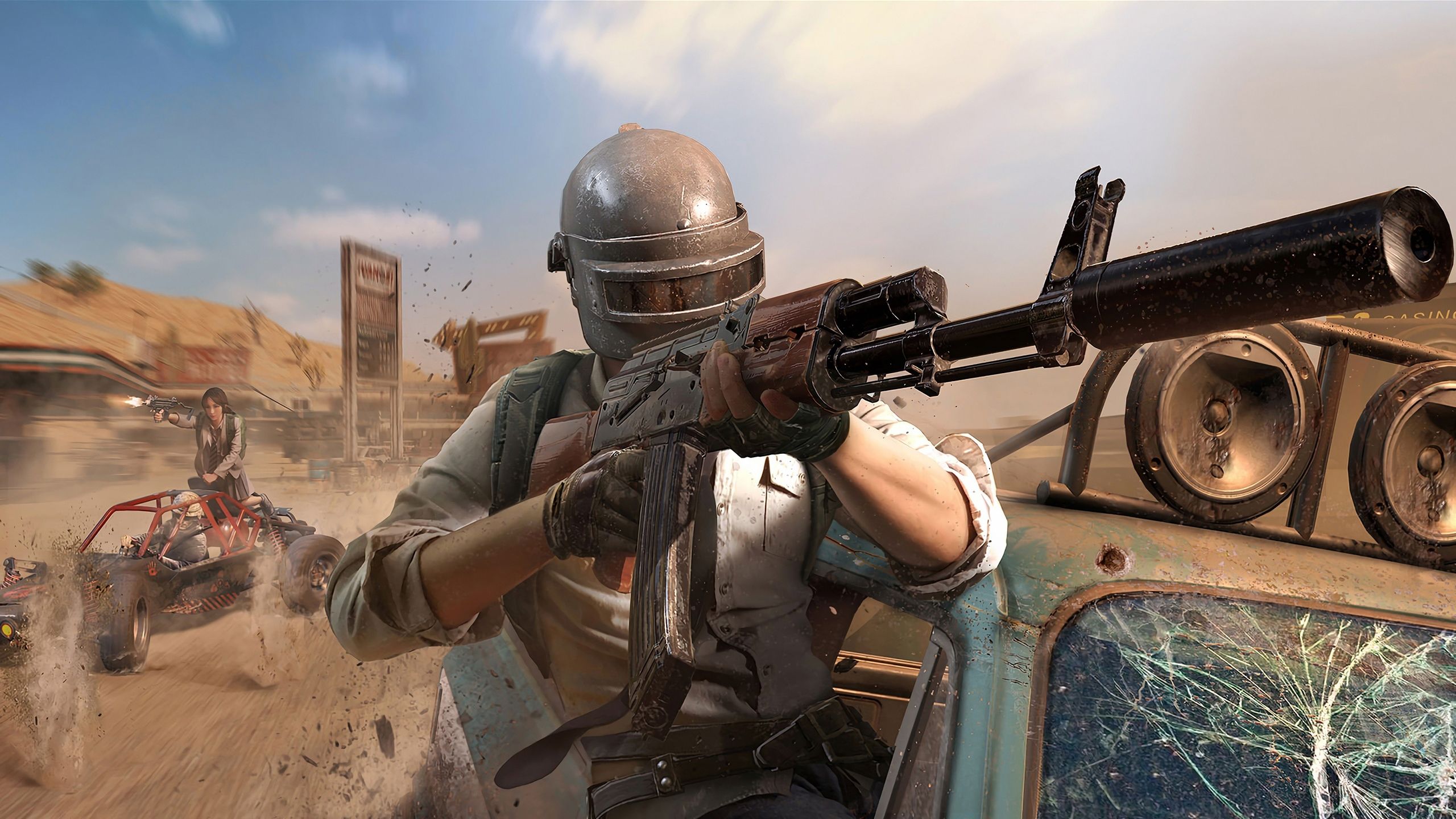 Personaggio PUBG con arma, 2560x1440 2K, Desktop