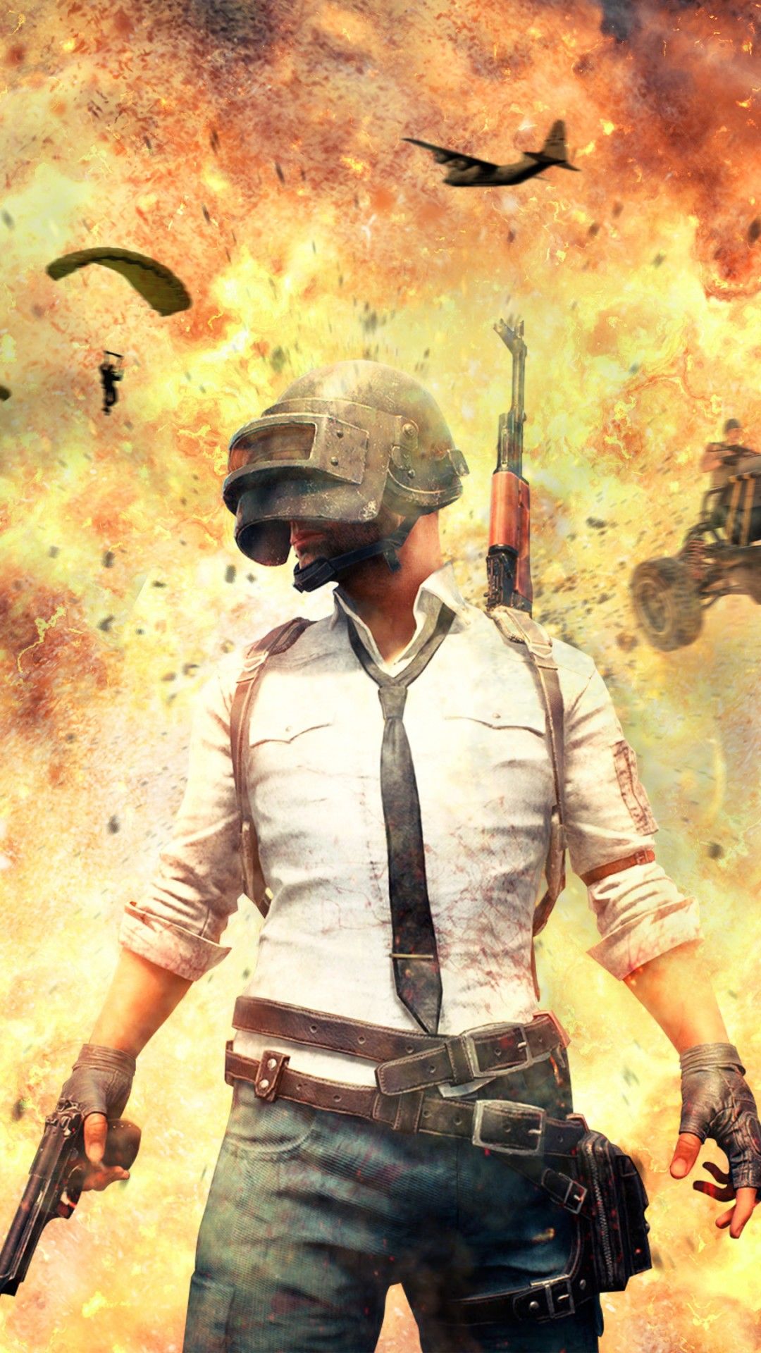 Personaggio PUBG con esplosione, 1080x1920 Verticale, Samsung Galaxy
