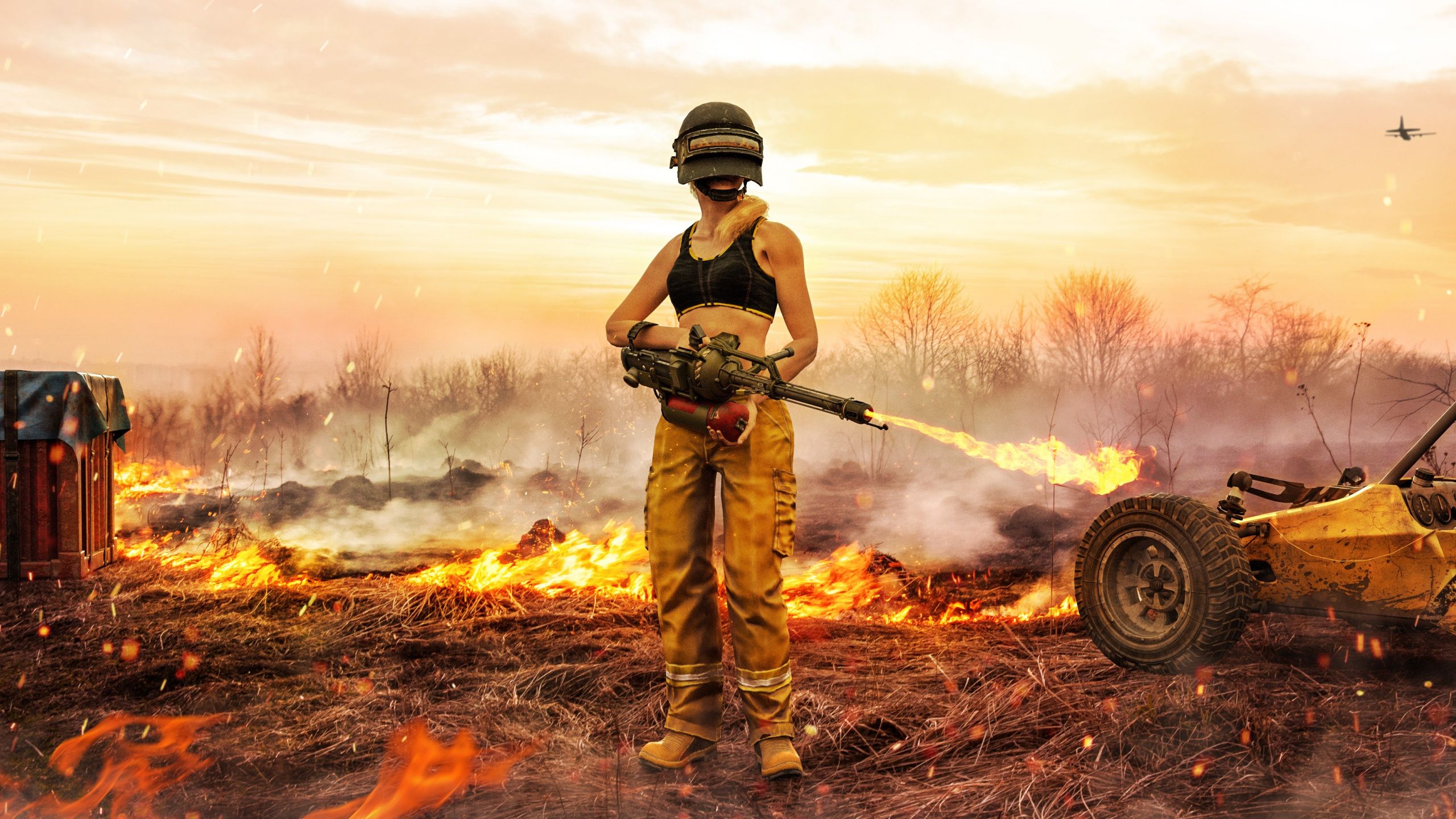 Personaggio PUBG con arma, 2560x1440 QHD, Monitor Gaming