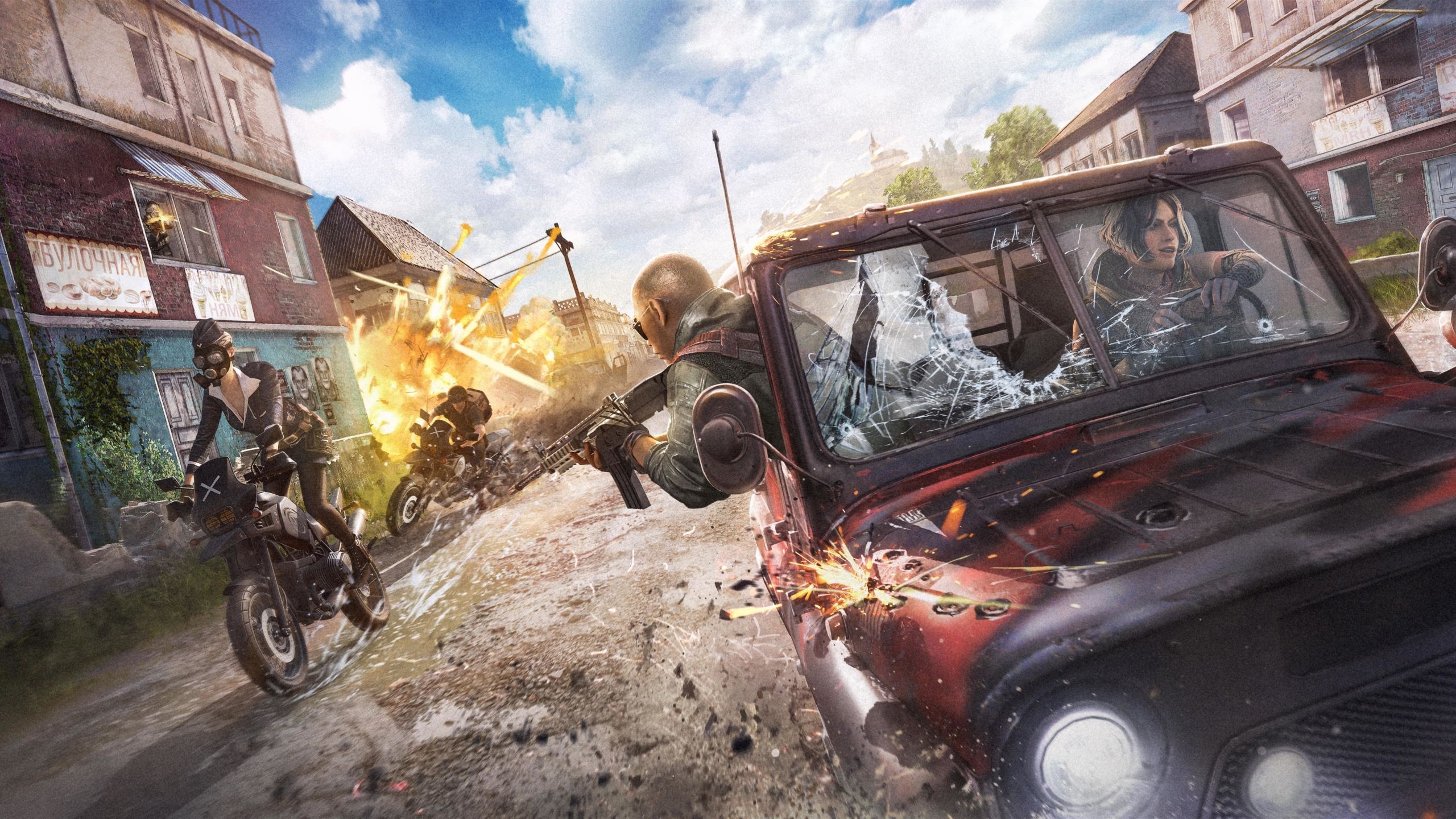 PUBG scena battaglia veicoli, 2560x1440 1440p, Desktop