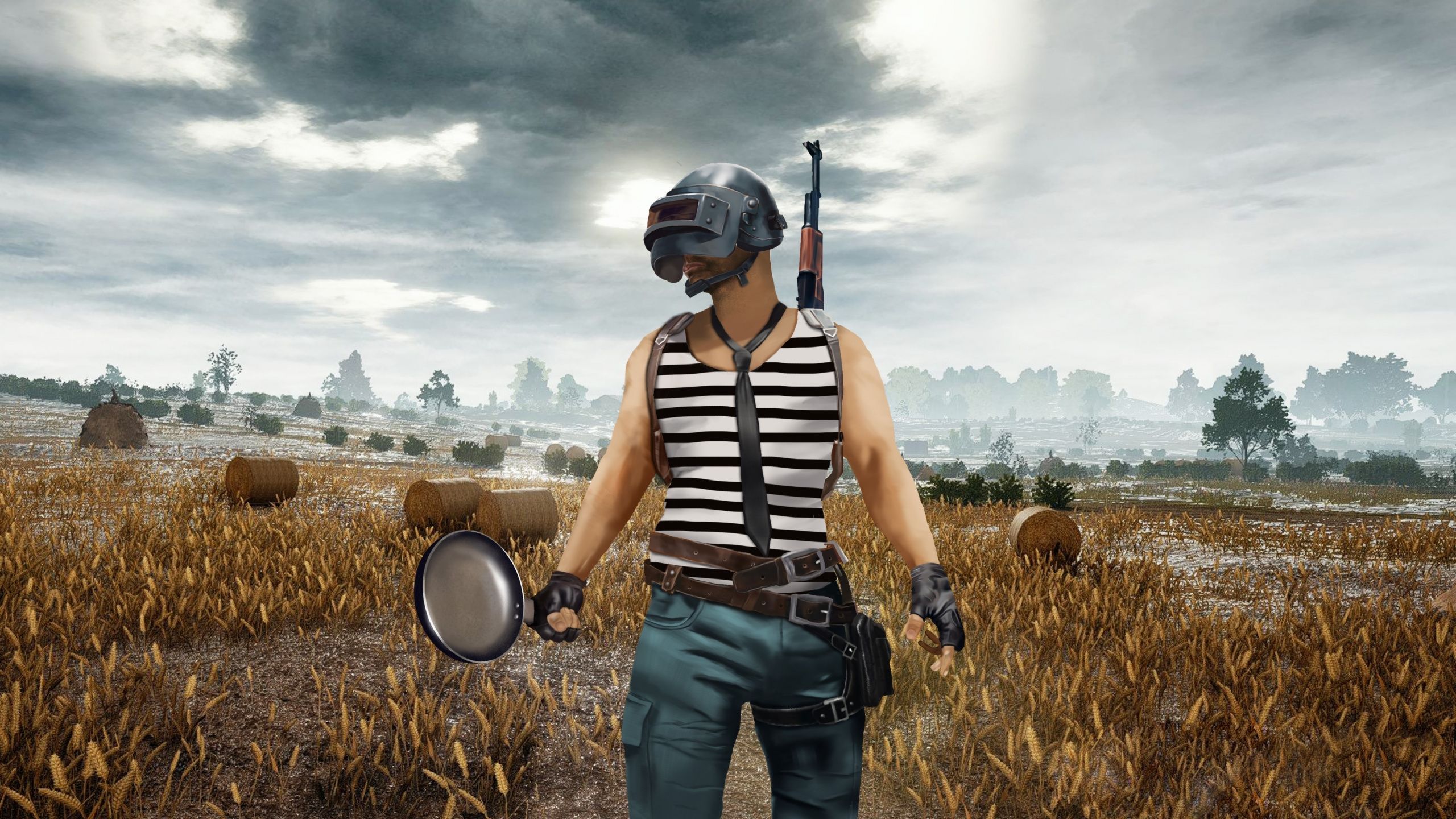 Personaggio PUBG con padella, 2560x1440 2K, Desktop
