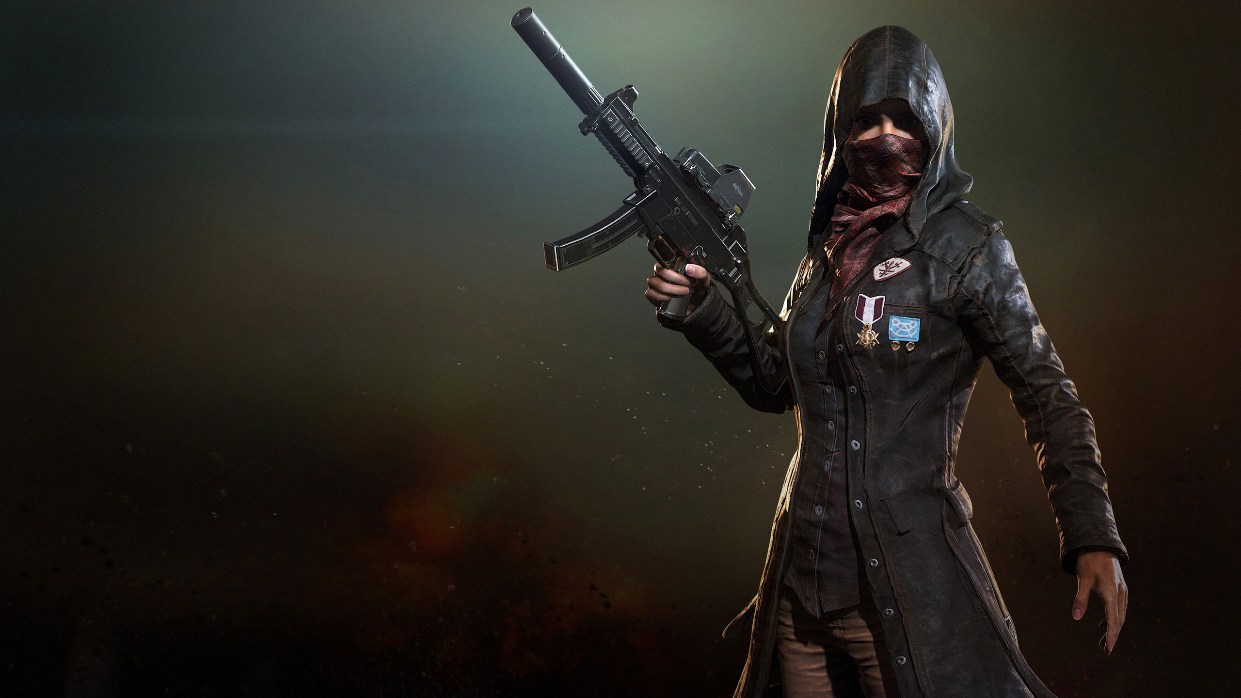 Personaggio PUBG con arma, 2560x1440 QHD, Laptop