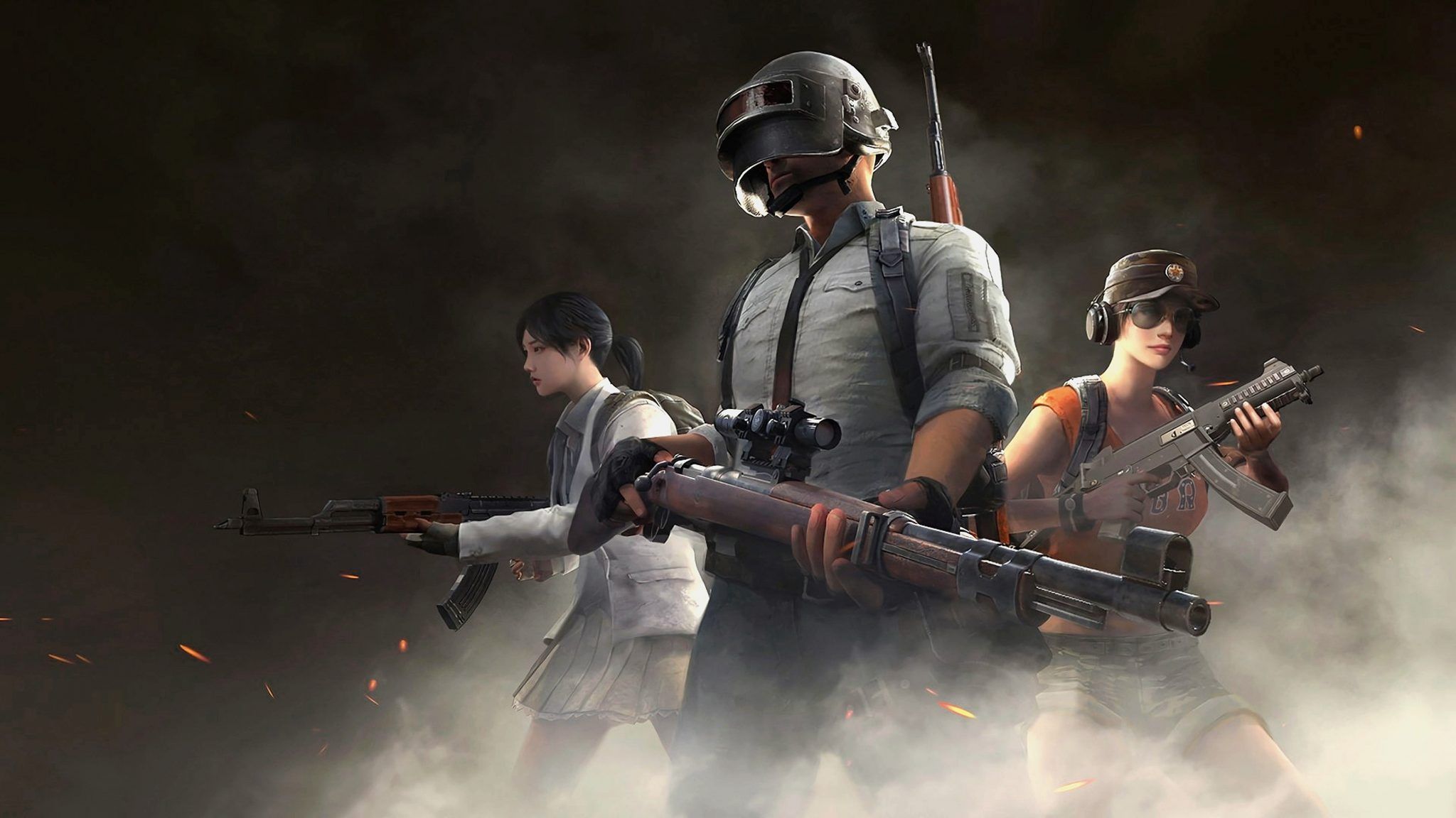 Personaggi PUBG con armi, 2048x1152 Hi-Res, Desktop