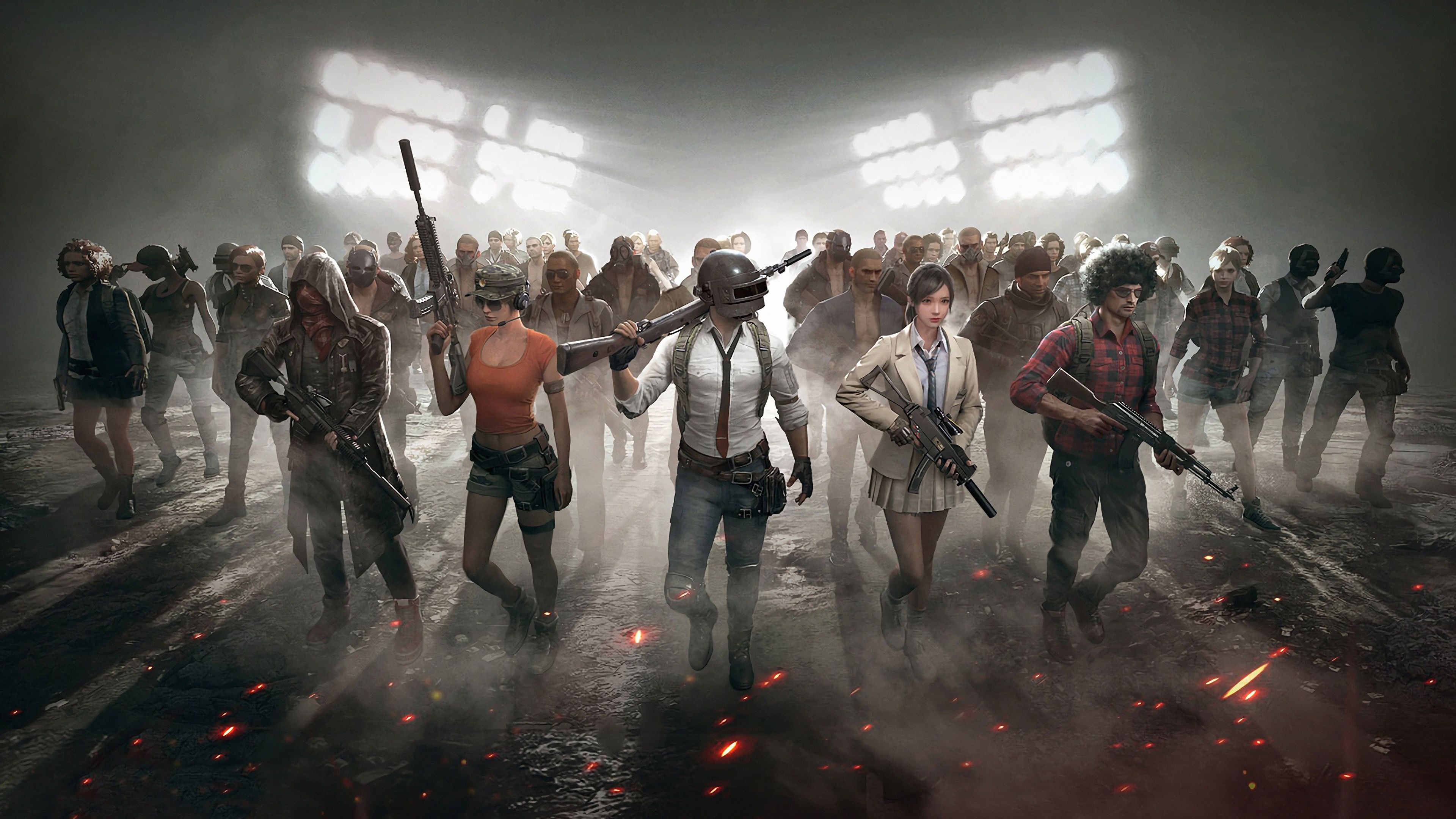 Personaggi PUBG con armi, 3840x2160 4K, Desktop 4K
