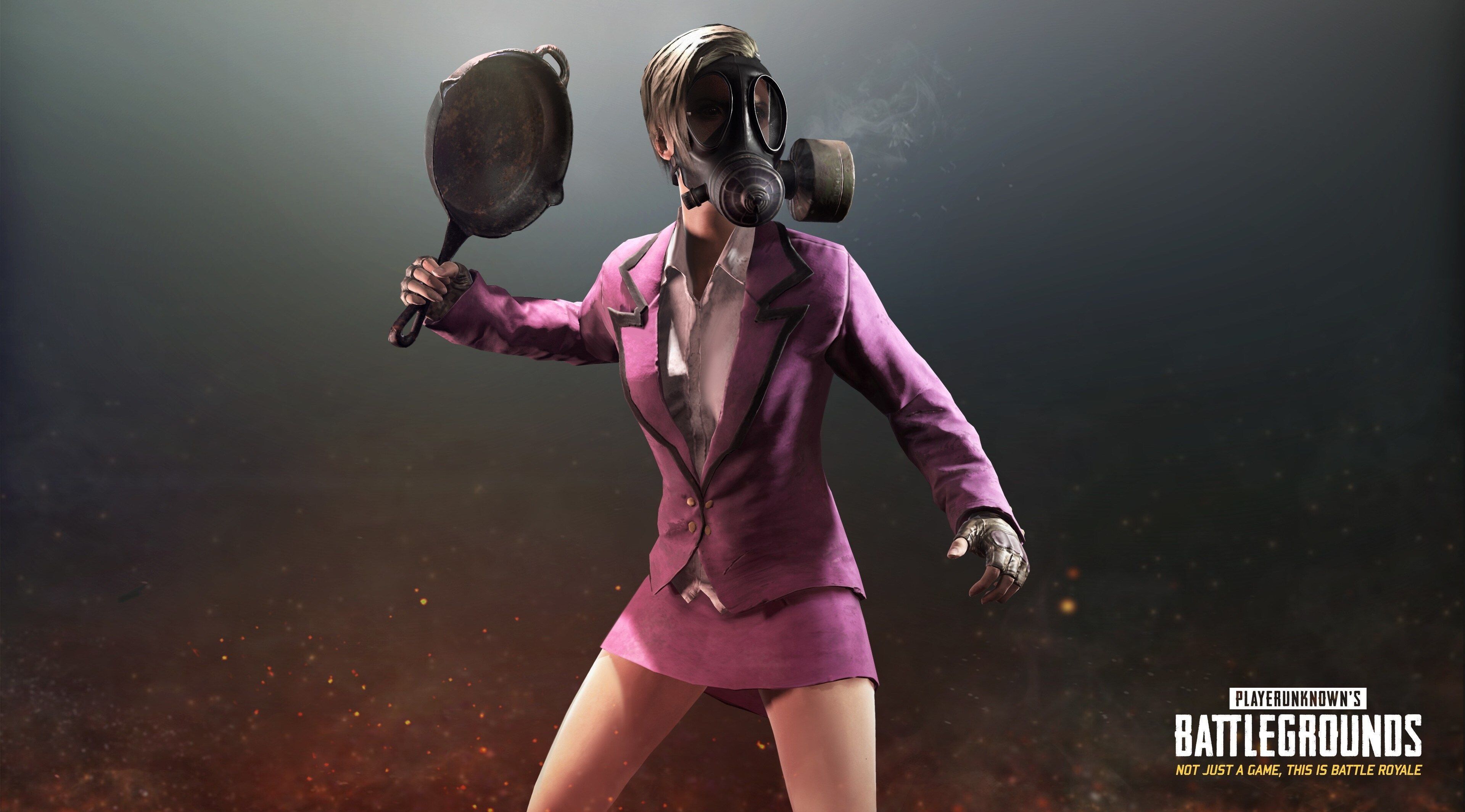 Personaggio PUBG con padella, 3840x2130 4K Ultra HD, Monitor 4K