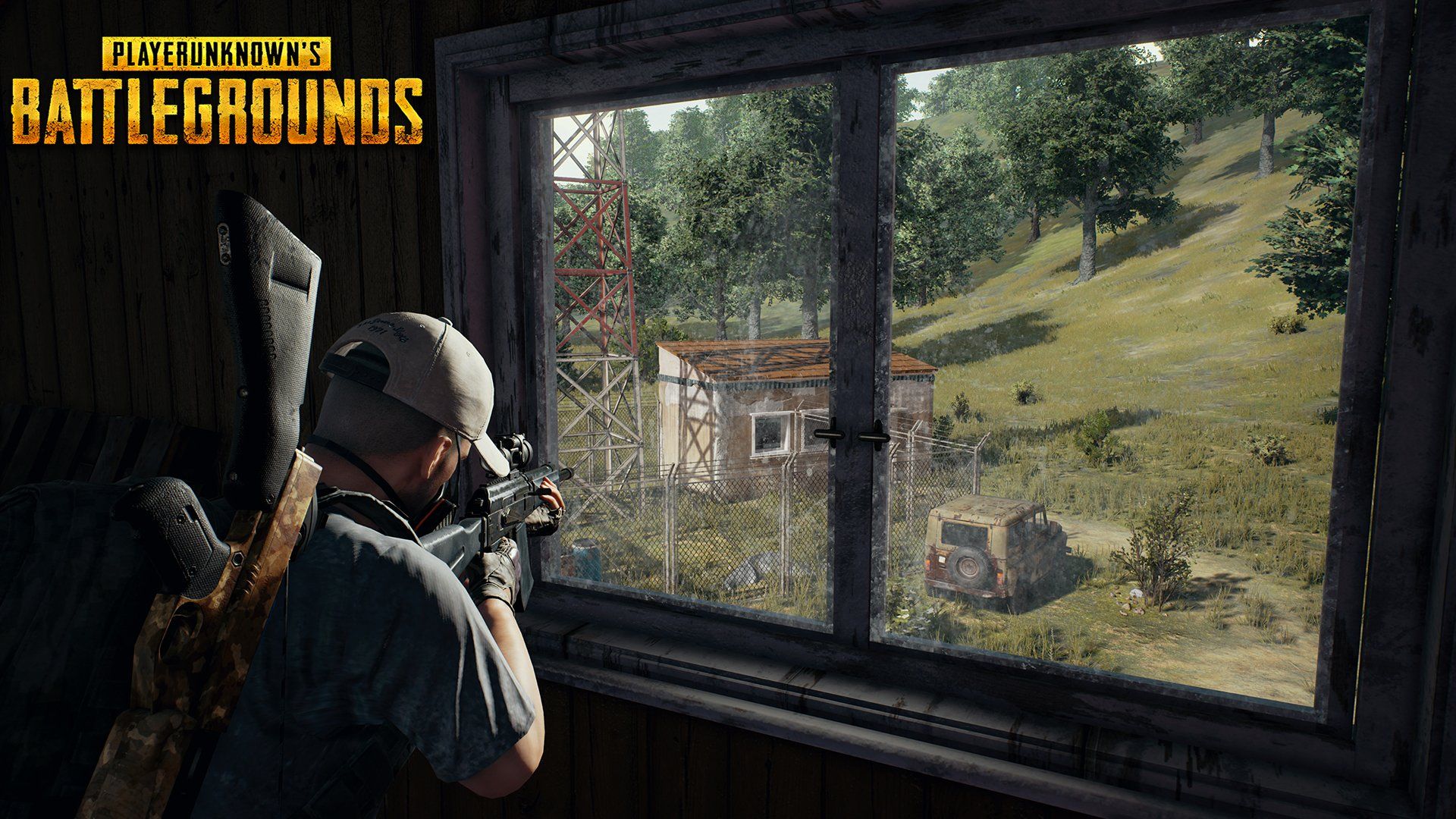Personaggio PUBG in finestra, 1920x1080 1080p, Laptop