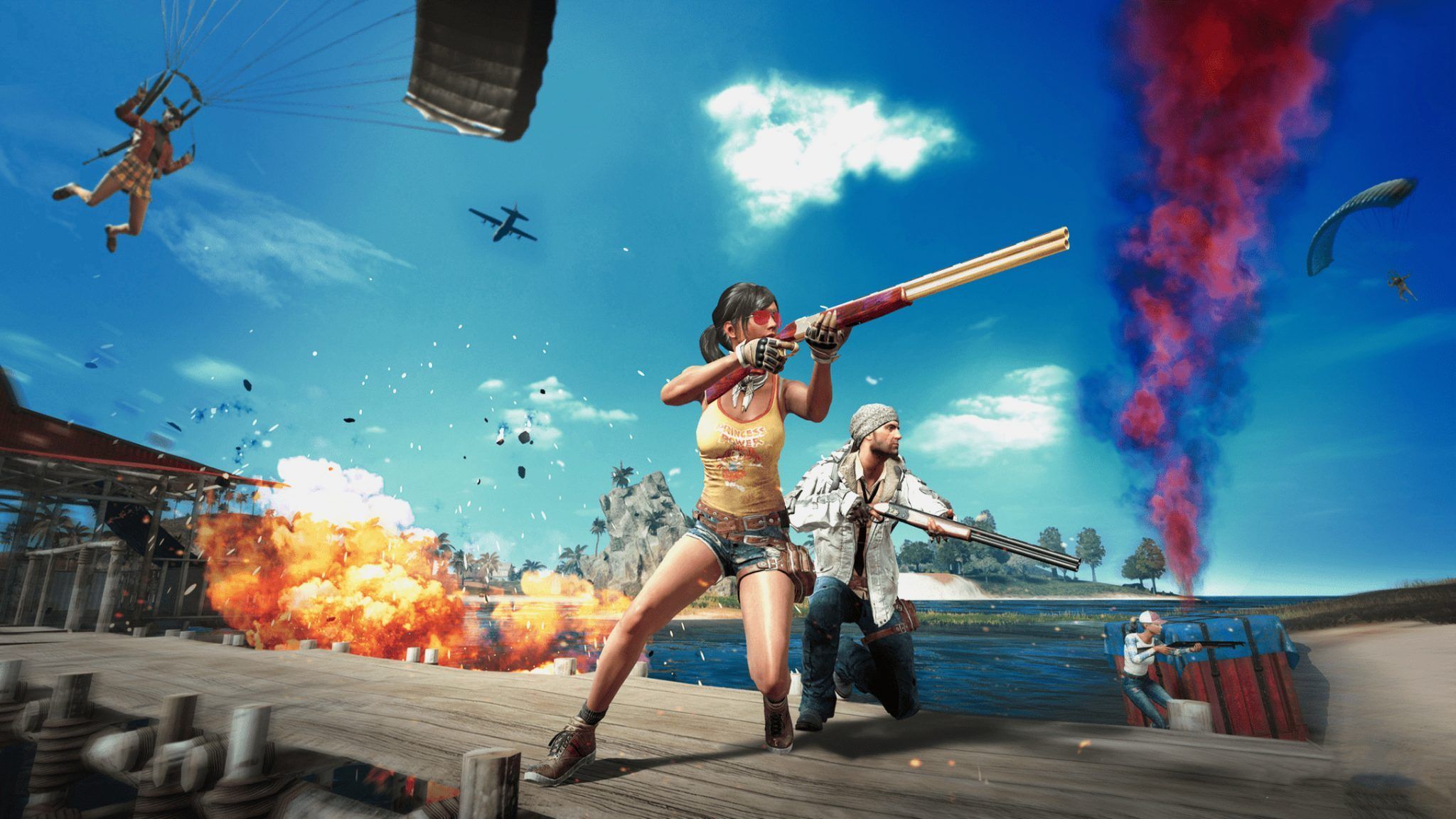 Personaggio PUBG con fucile, 2048x1152 alta risoluzione, PC Desktop