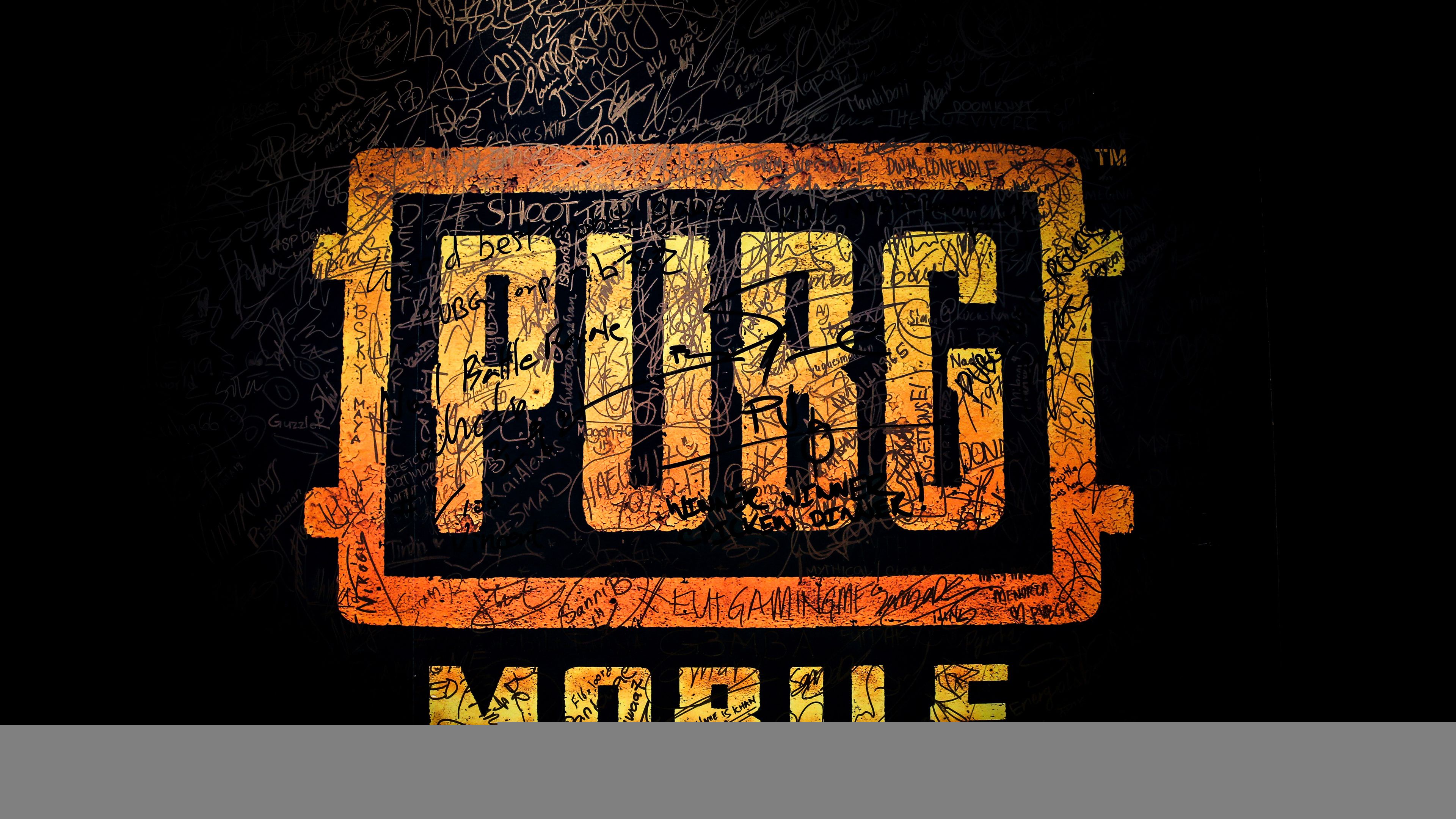 Logo PUBG Mobile arancione, 3840x2160 Ultra HD, 4K TV