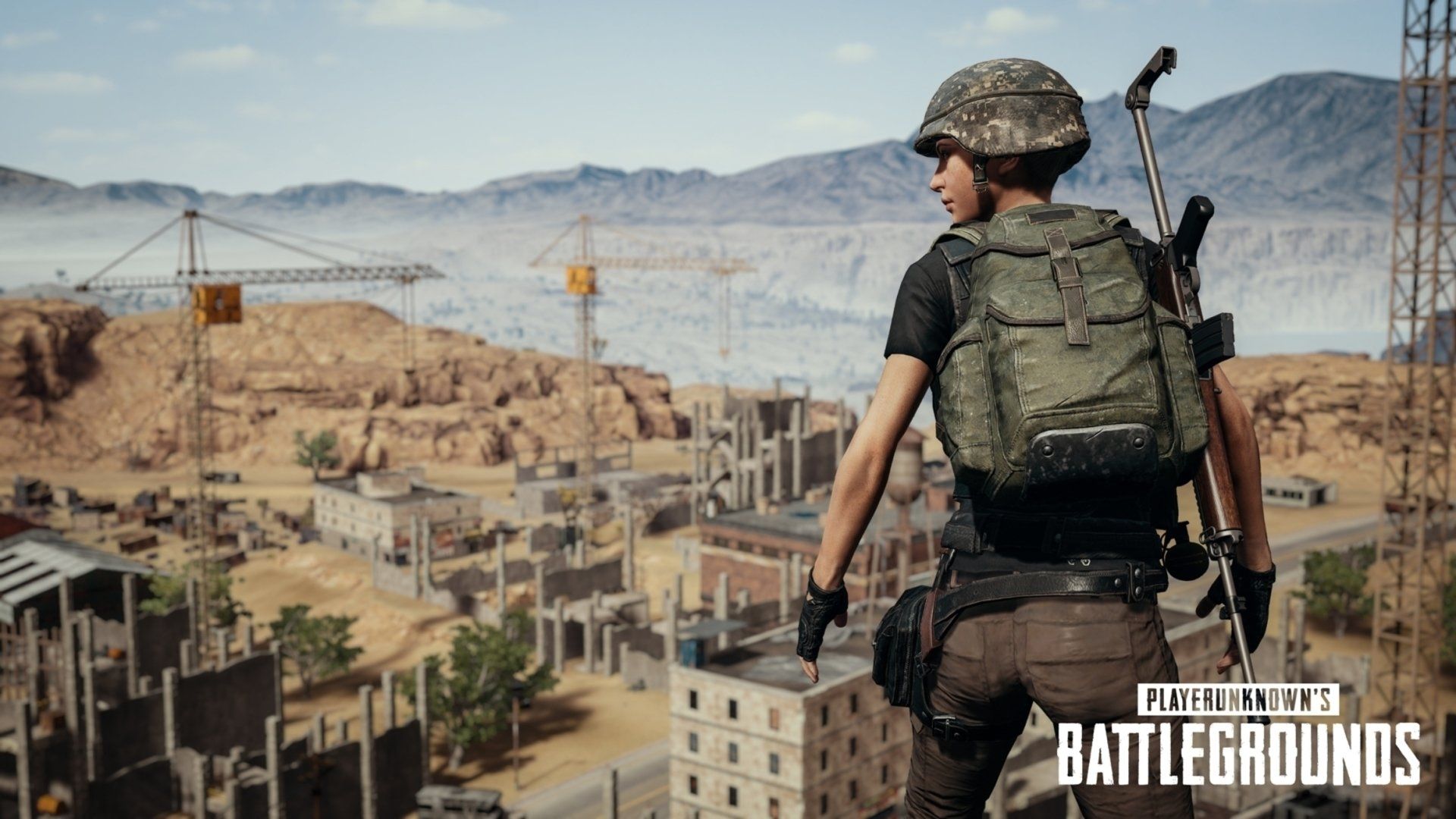 Personaggio PUBG con arma, 1080x1920 Full HD Verticale, iPhone