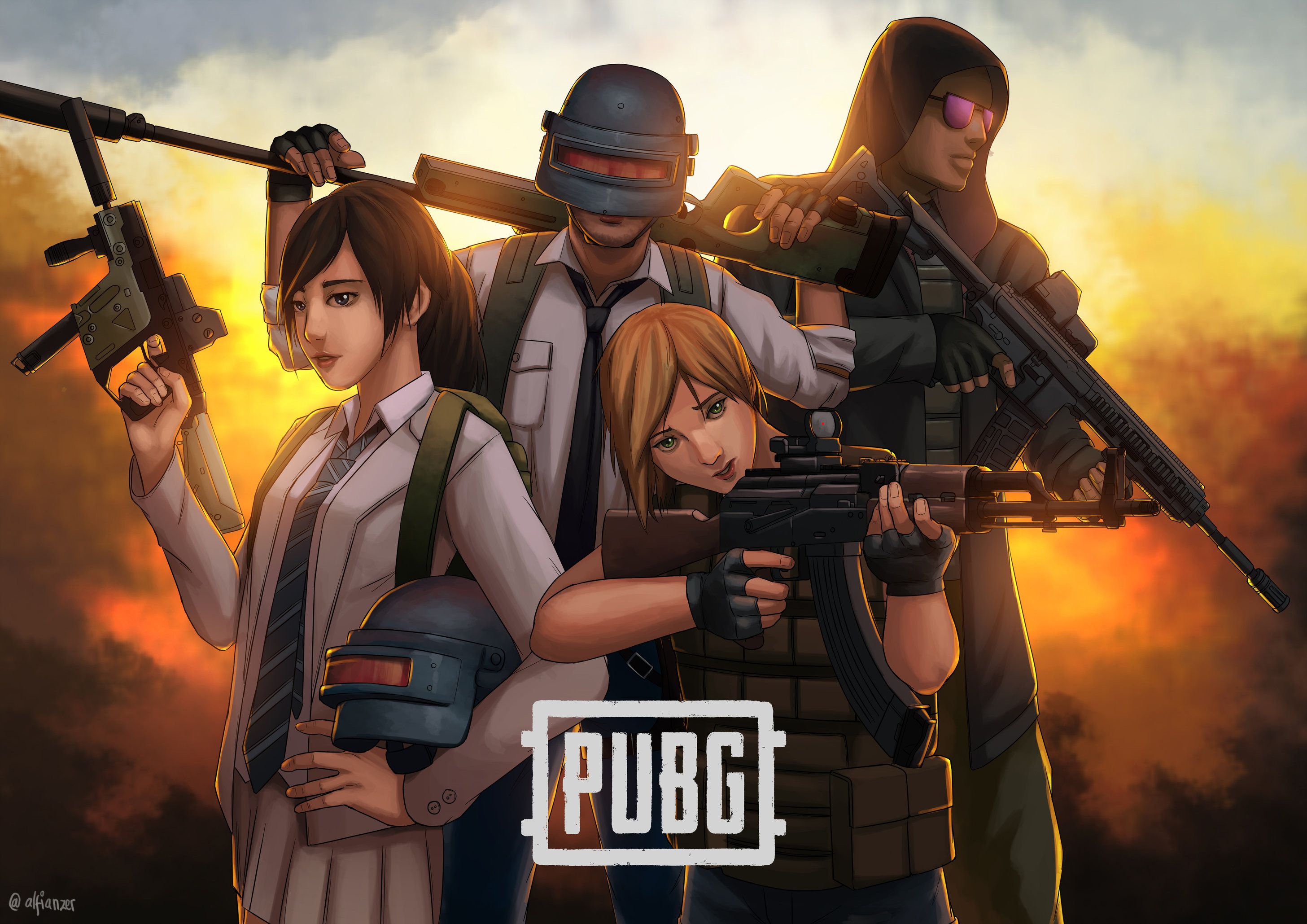 Personaggi PUBG con armi, 2913x2059 2K, Laptop