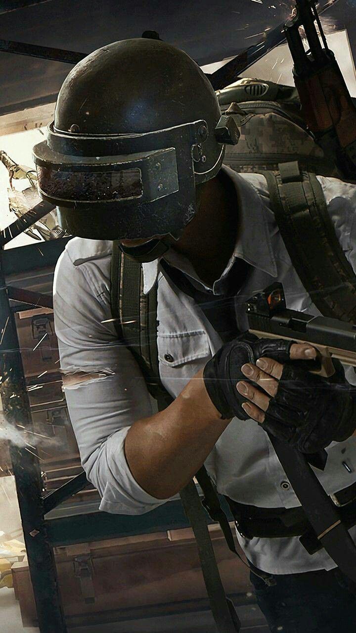Personaggio PUBG con casco e arma, 720x1280 Verticale, POCO