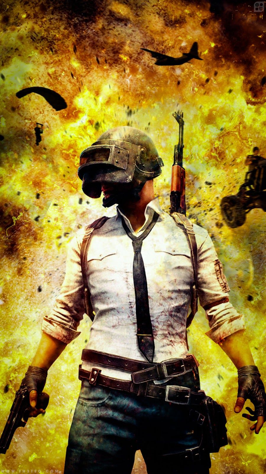 Personaggio PUBG con esplosione, 900x1600 Verticale, Mobile