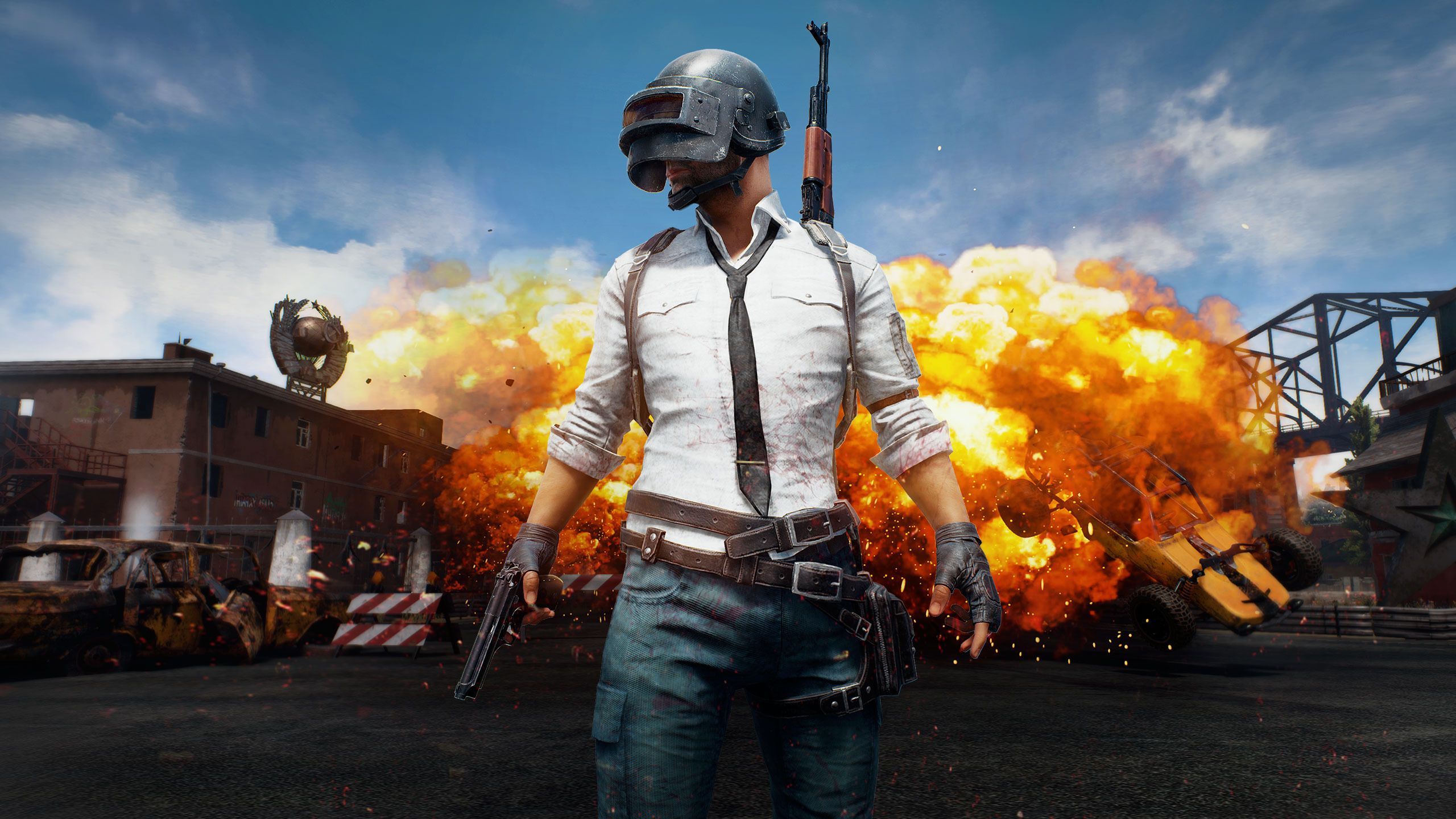 Personaggio PUBG con esplosione, 2560x1440 1440p, Desktop
