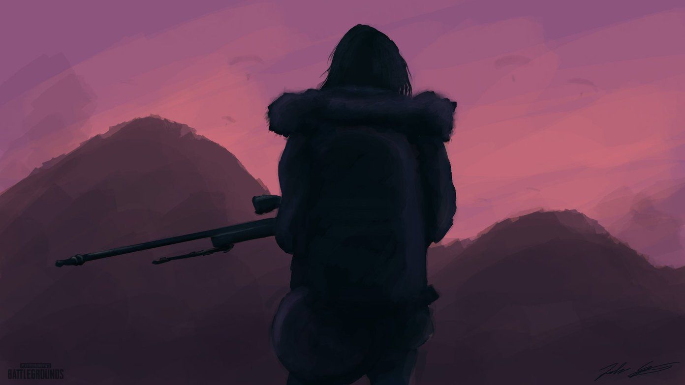 Personaggio PUBG silhouette tramonto, battle royale, 1392x783 720p, Laptop