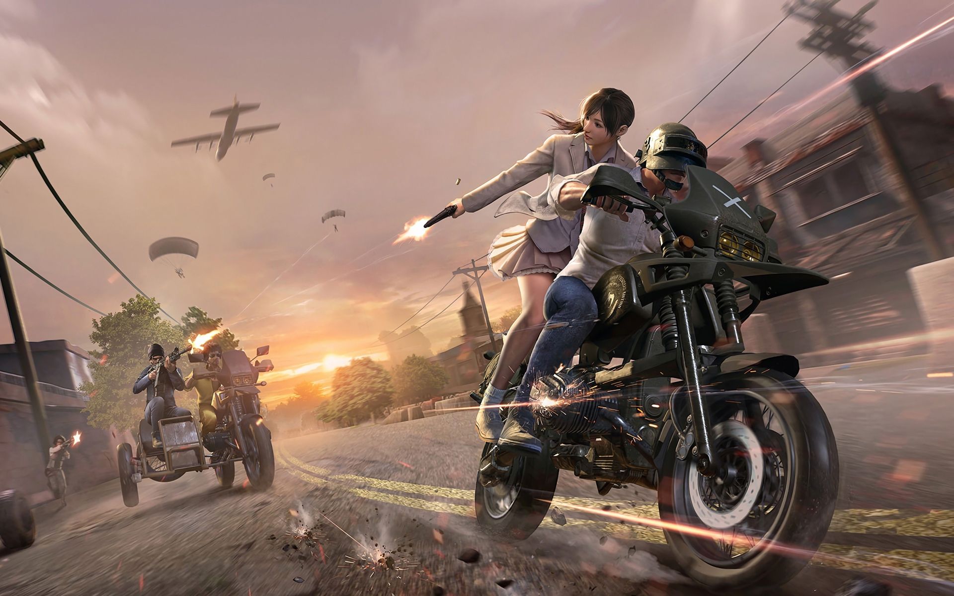 Personaggi PUBG in moto, 1920x1200 WUXGA, Desktop