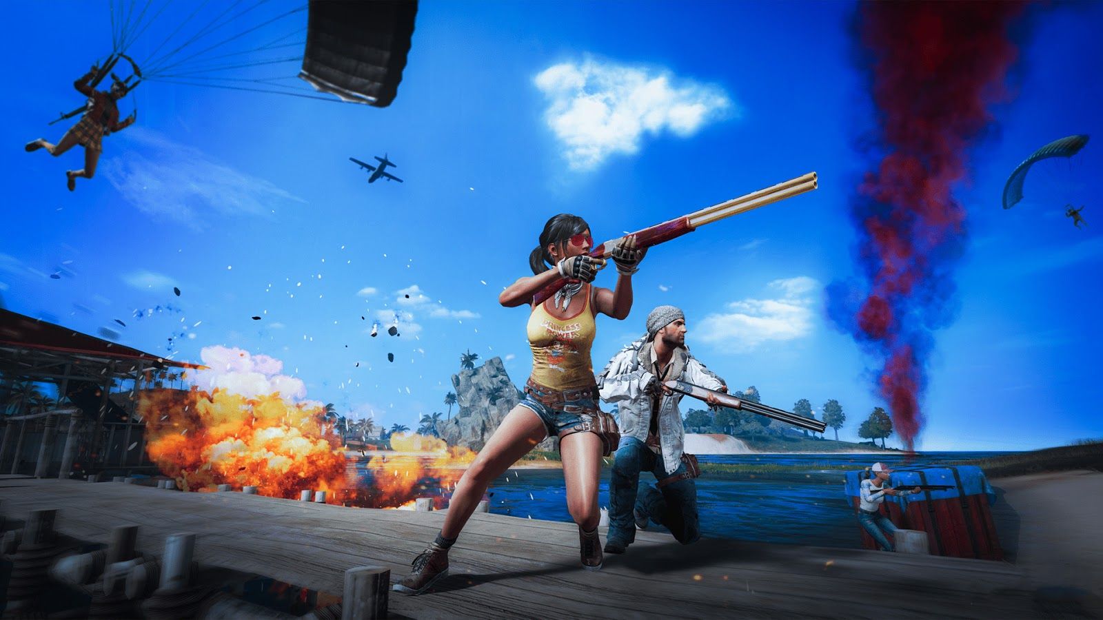 Personaggi PUBG battaglia esplosione, 1600x900 900p, PC