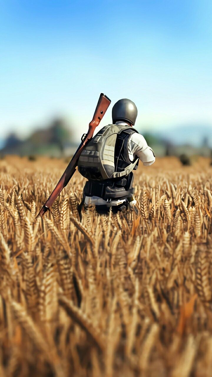 Soldato PUBG in campo di grano, 720x1280 Verticale, Telefono