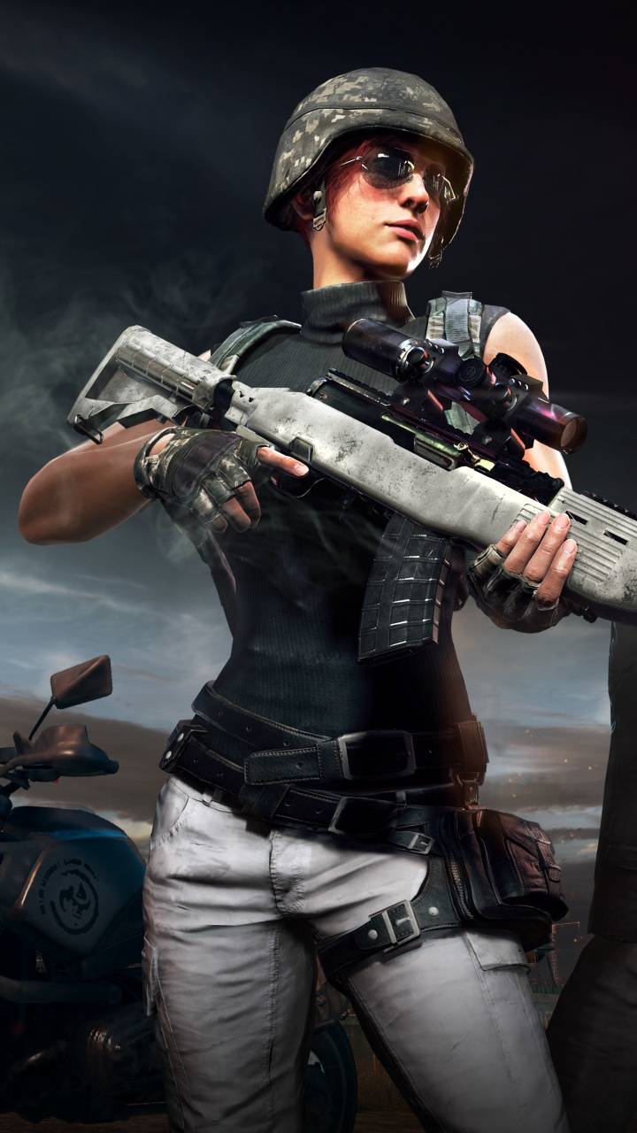 Personaggio PUBG con fucile, 720x1280 Verticale, Telefono