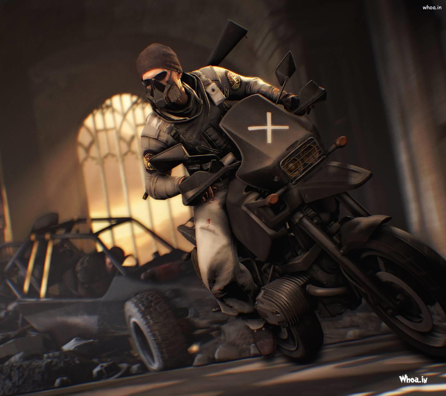 Soldato PUBG con moto, 1440x1280 720p, Acer Nitro