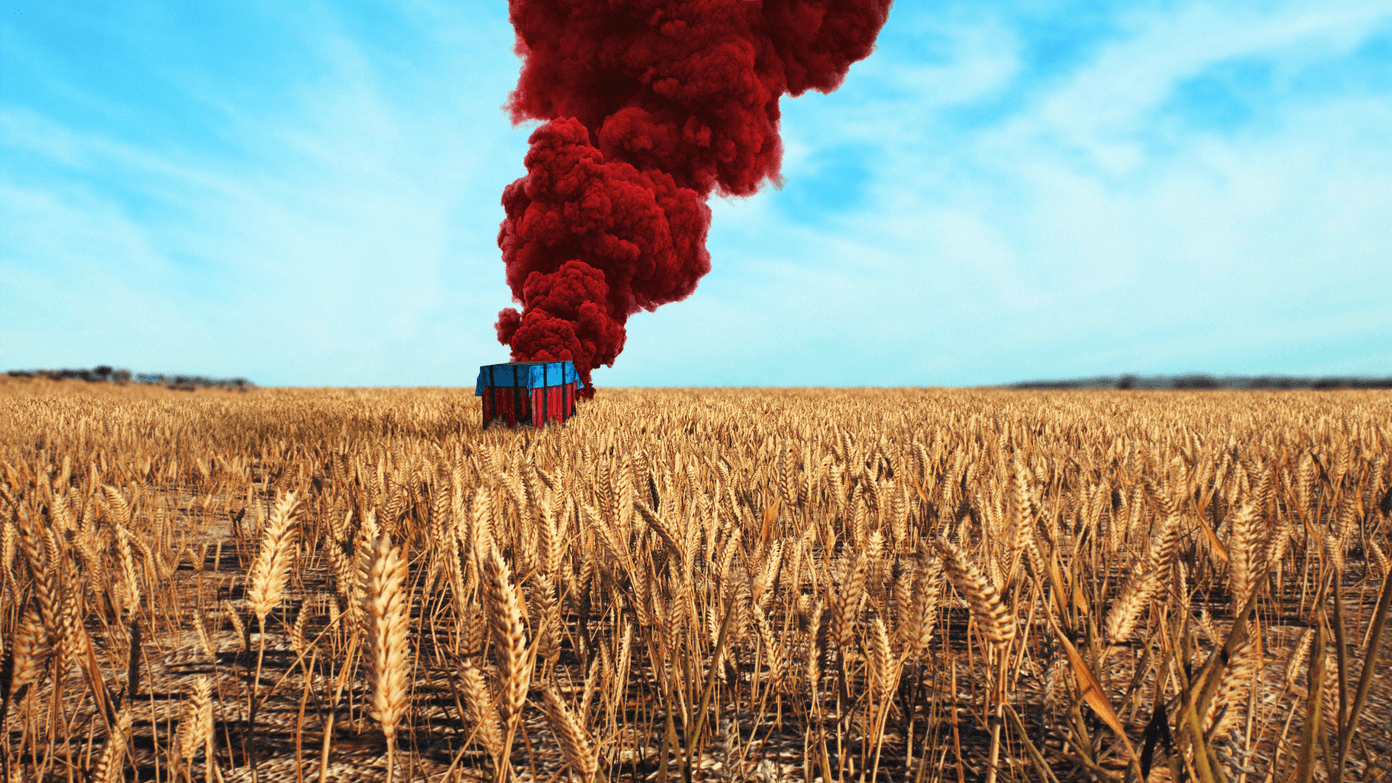 Fumogeno rosso in campo PUBG, 1392x783 HD, PC Desktop