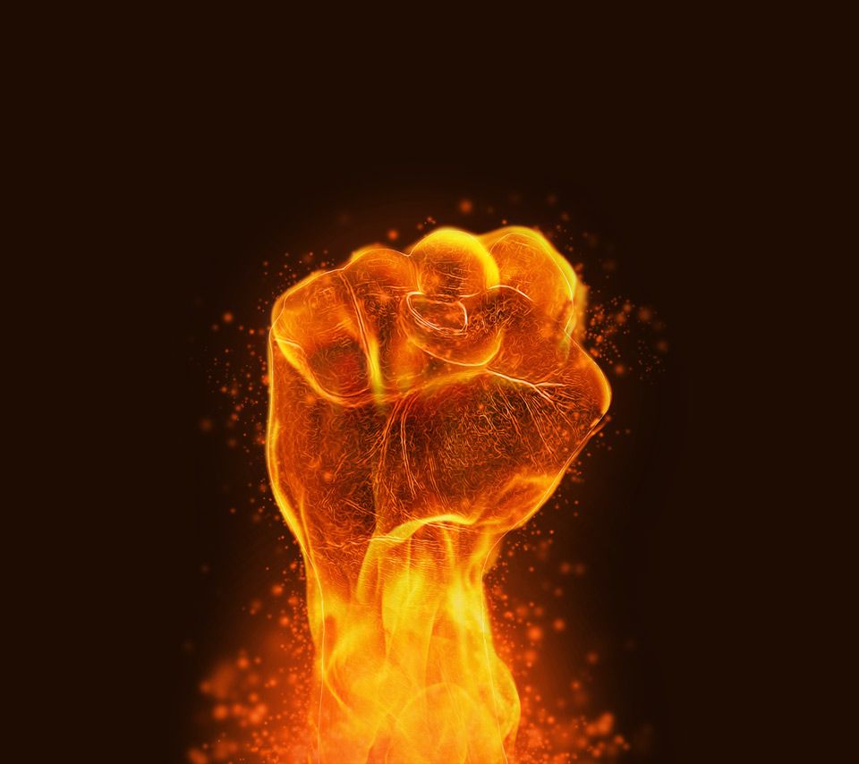 Pugno di fuoco arancione, 960x854 HD, Desktop