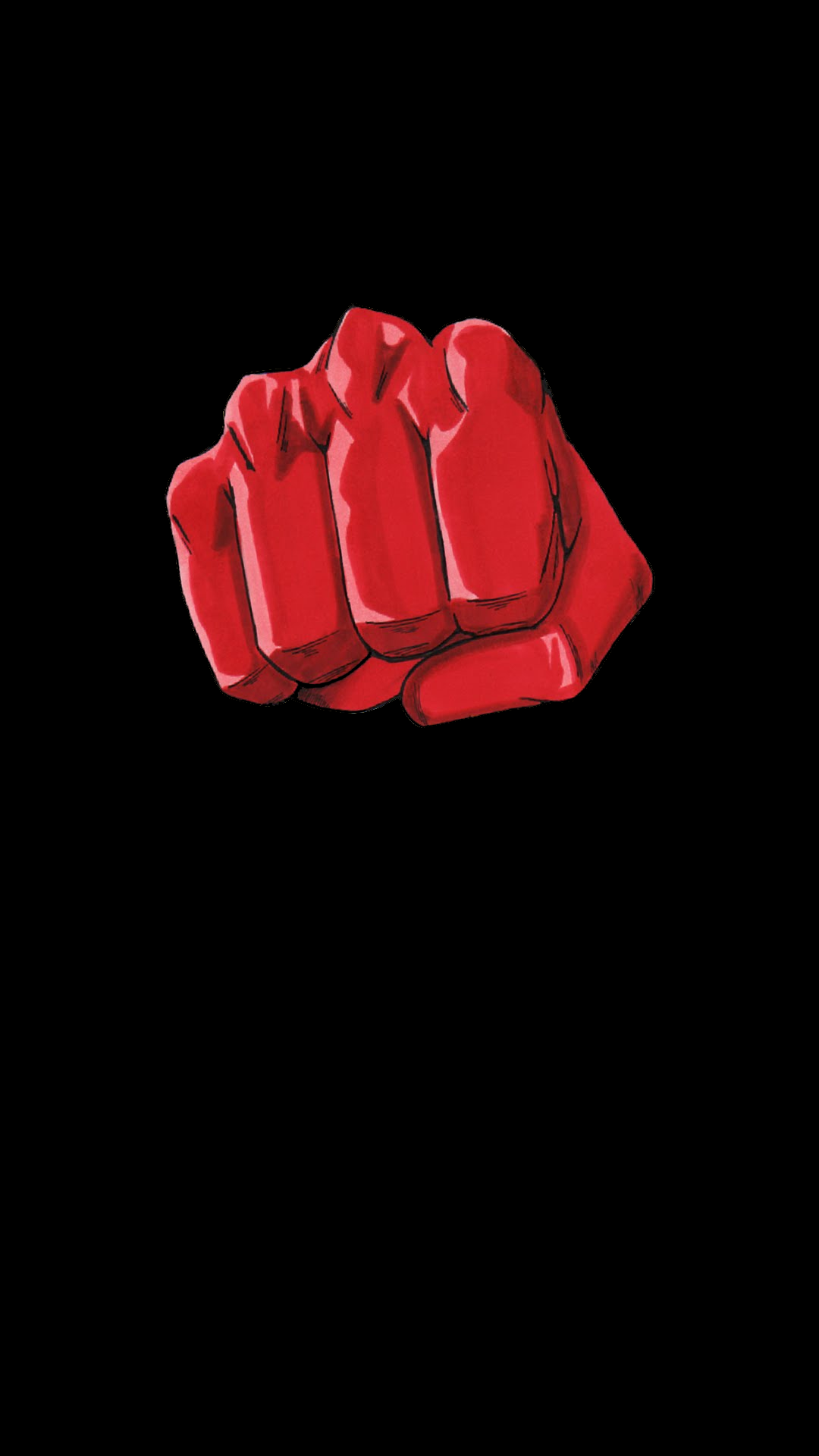 Pugno rosso sfondo nero, 1080x1920 Verticale, Telefono