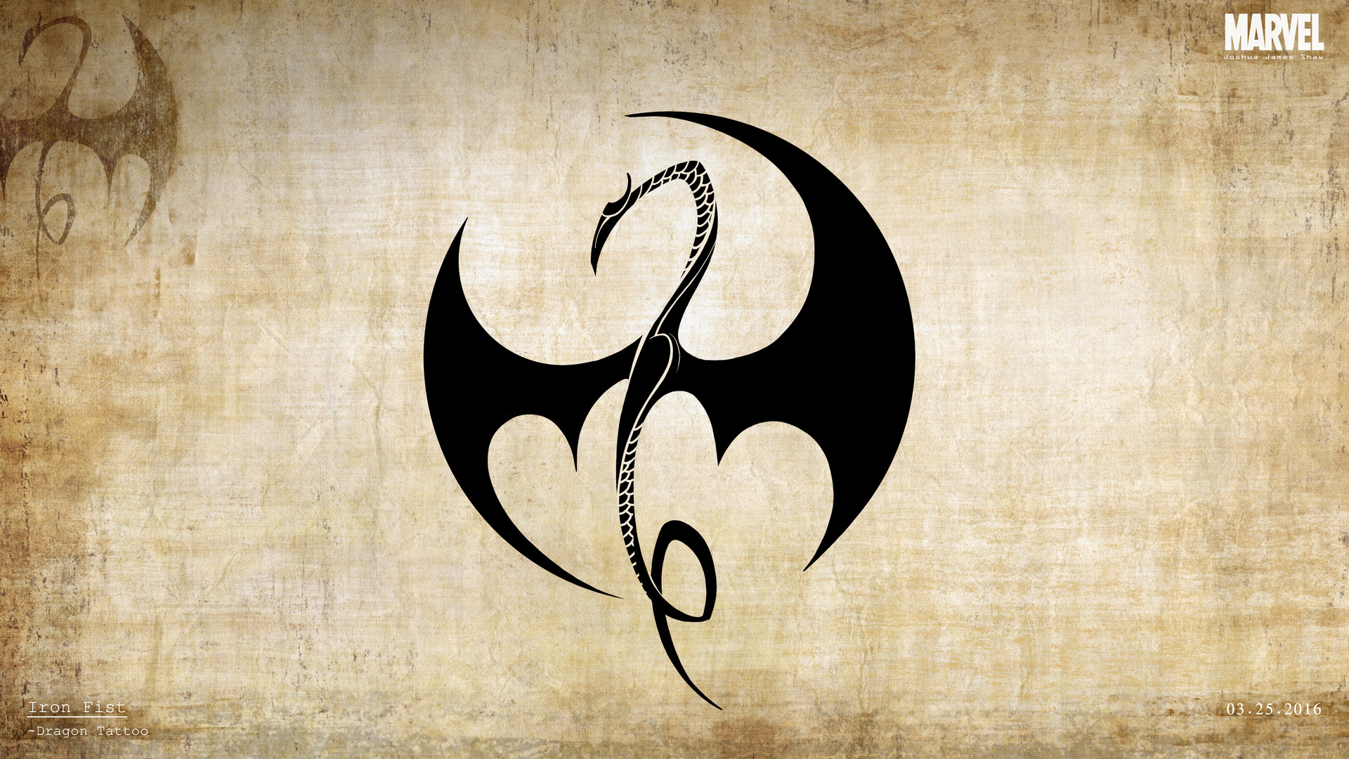 Logo Iron Fist drago nero, 1920x1080 Full HD 1080p, PC Desktop