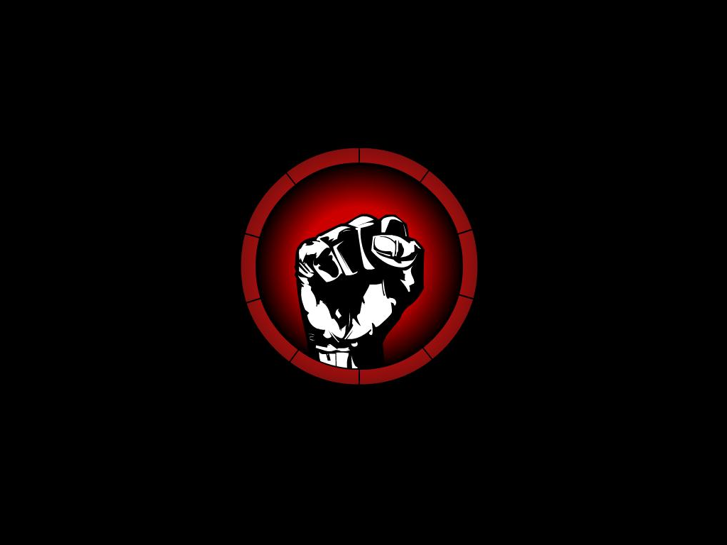 Pugno alzato cerchio rosso, 1024x768 HD, Desktop