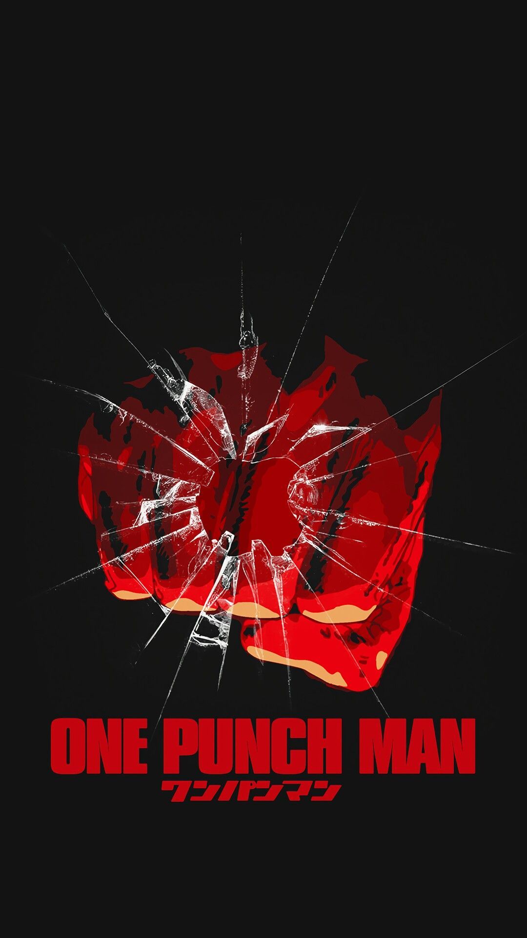 One Punch Man schermo rotto rosso, 1080x1920 Full HD Verticale, Smartphone