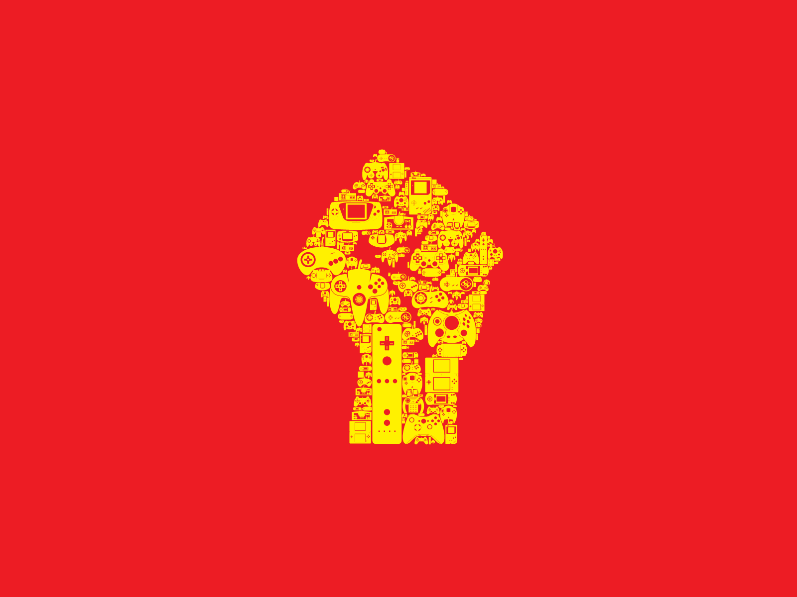 Pugno giallo su rosso, 1600x1200 900p, PC