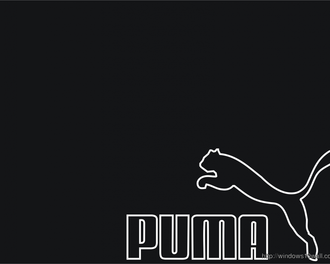Logo Puma bianco su nero, 1280x1024 HD, Desktop